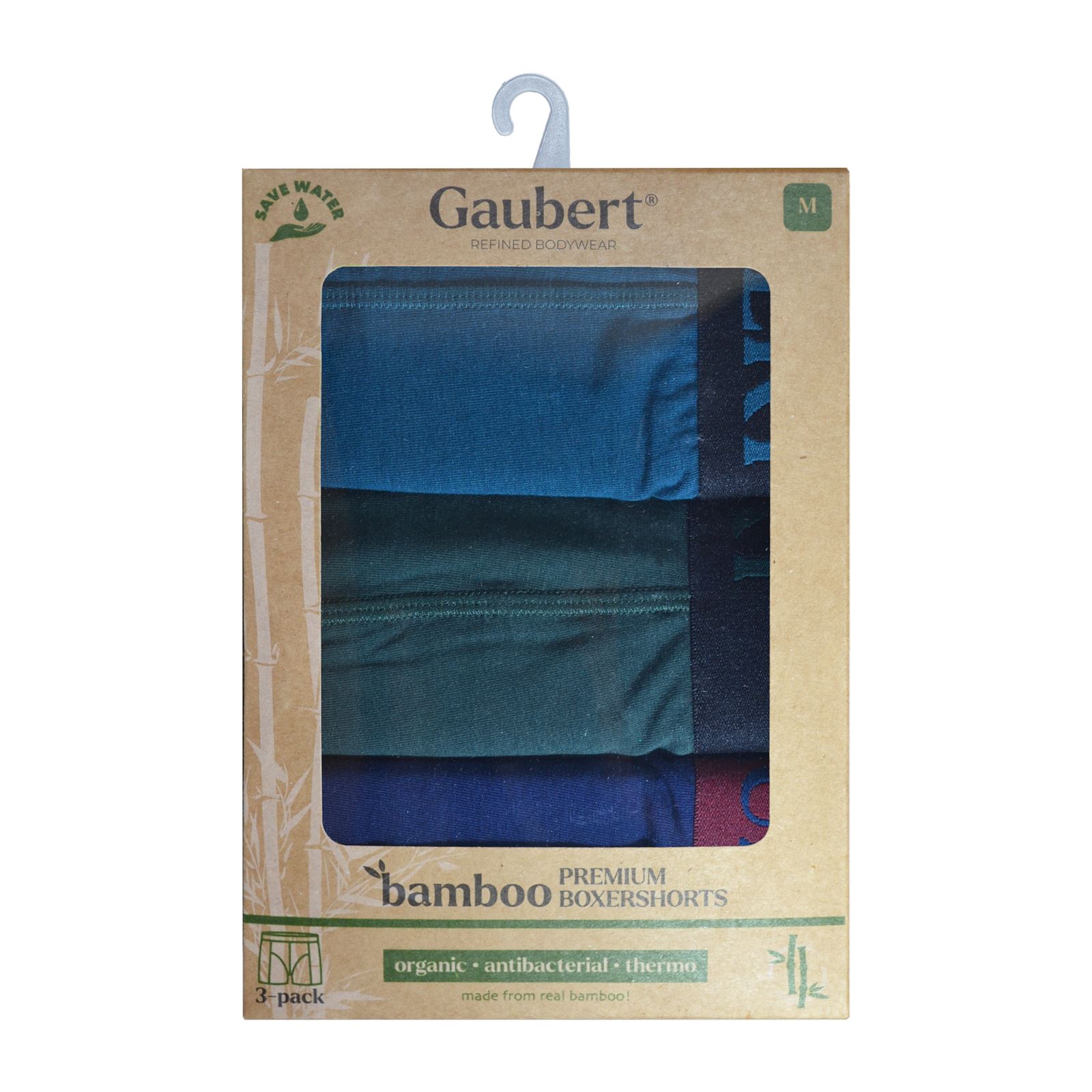 Mens Gaubert Premium Bamboo Organic Trunks Boxer Shorts/Boxers 3 Pairs M-XXL - Picture 11 of 14