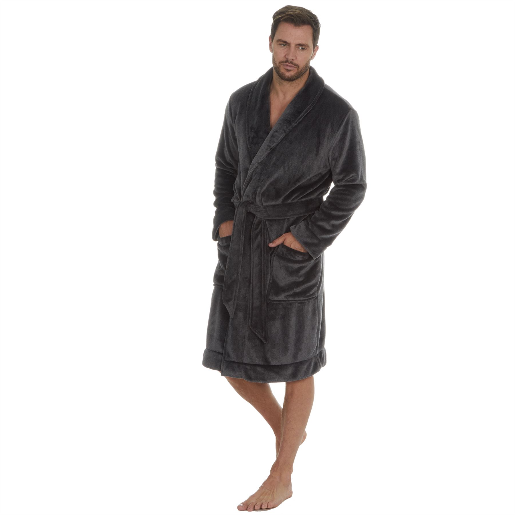 Vestido de lana de lujo para hombre súper suave manga larga cálido abrigo para casa - Imagen 13 de 22