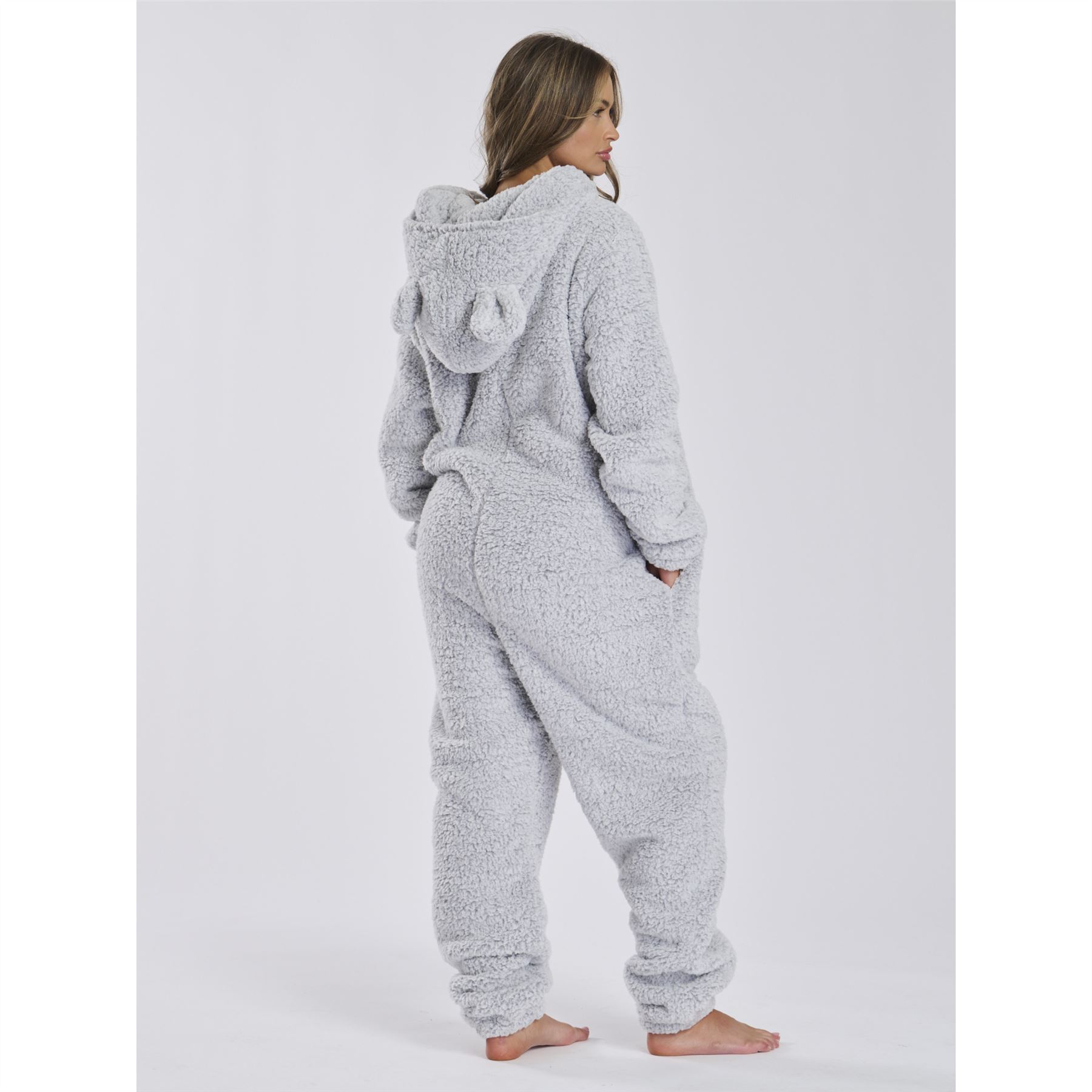 Ladies/Womens/Girls Fleece All In One Pyjamas Outfit Costume Hood Size 6-22 - Picture 179 of 215