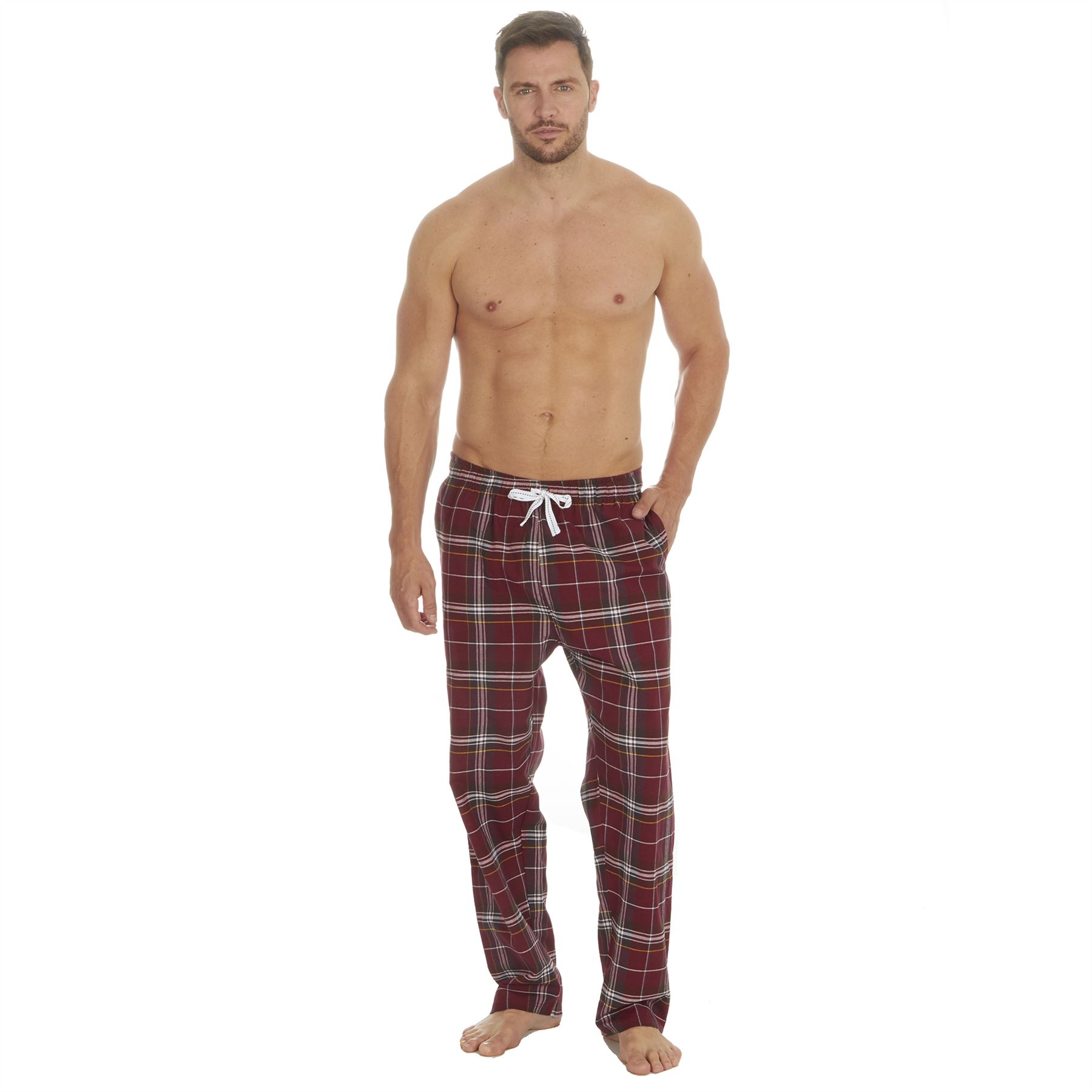 Mens Woven Check Lounge Pants/Pyjama Bottoms Polycotton Size S-XXL - Picture 8 of 13