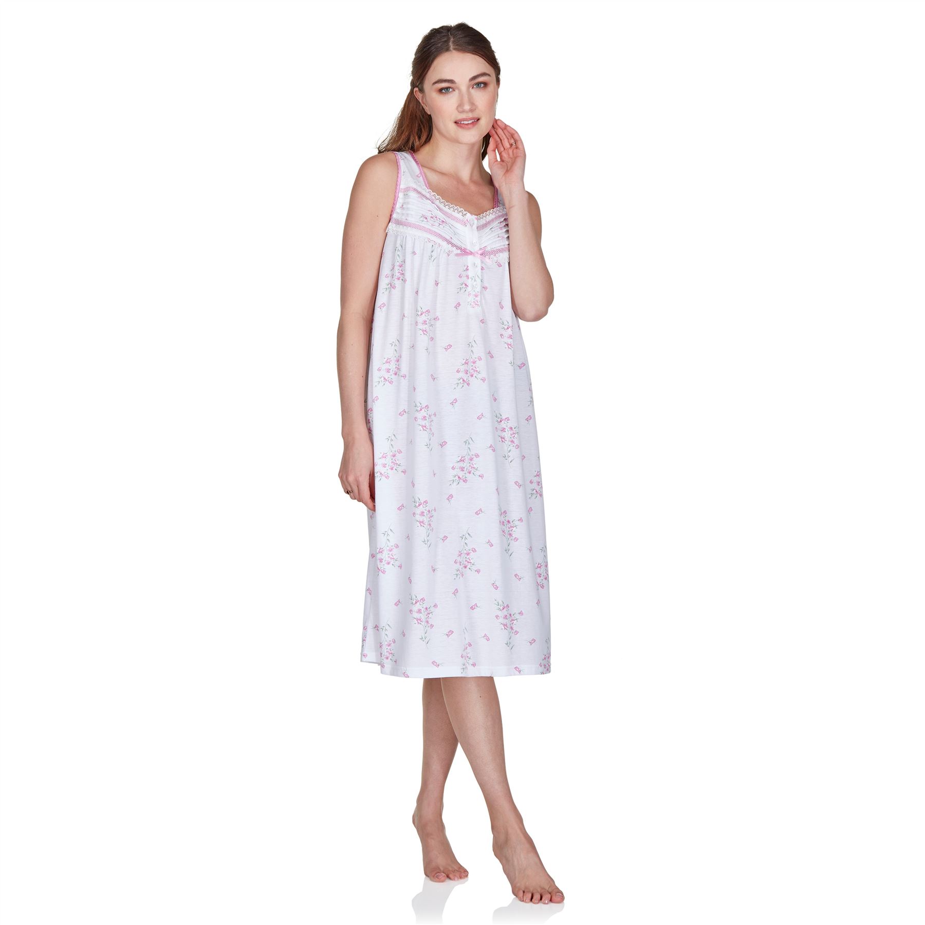 Camisón floral jersey sin mangas para mujer/dama talla 10-20 - Imagen 22 de 27