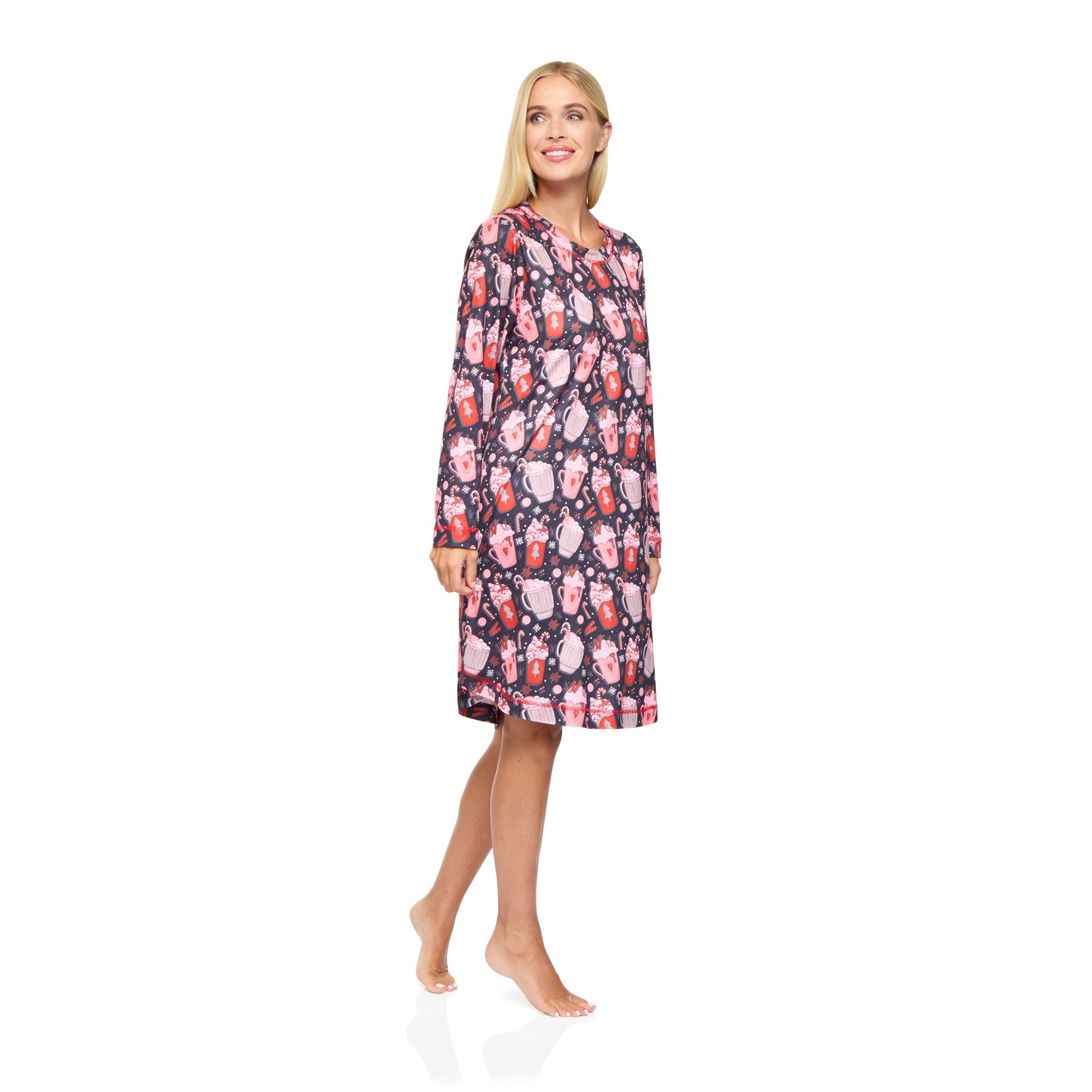 Womens Nightdress Long Sleeve Jersey Knit Ladies Nightie UK 8-22 - Picture 19 of 45
