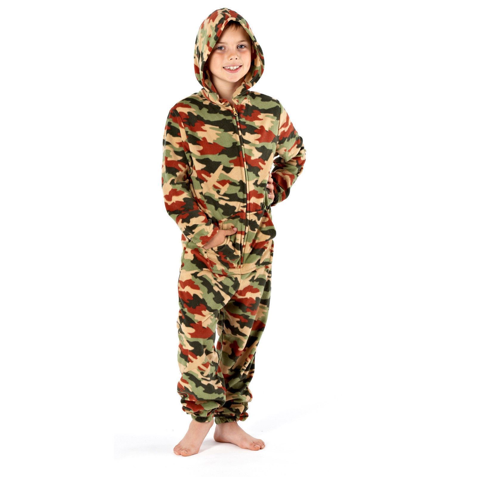 Kids All In One Fleece Pyjamas Girls/Boys Childrens Jumpsuit 2-13 Years - Picture 30 of 53