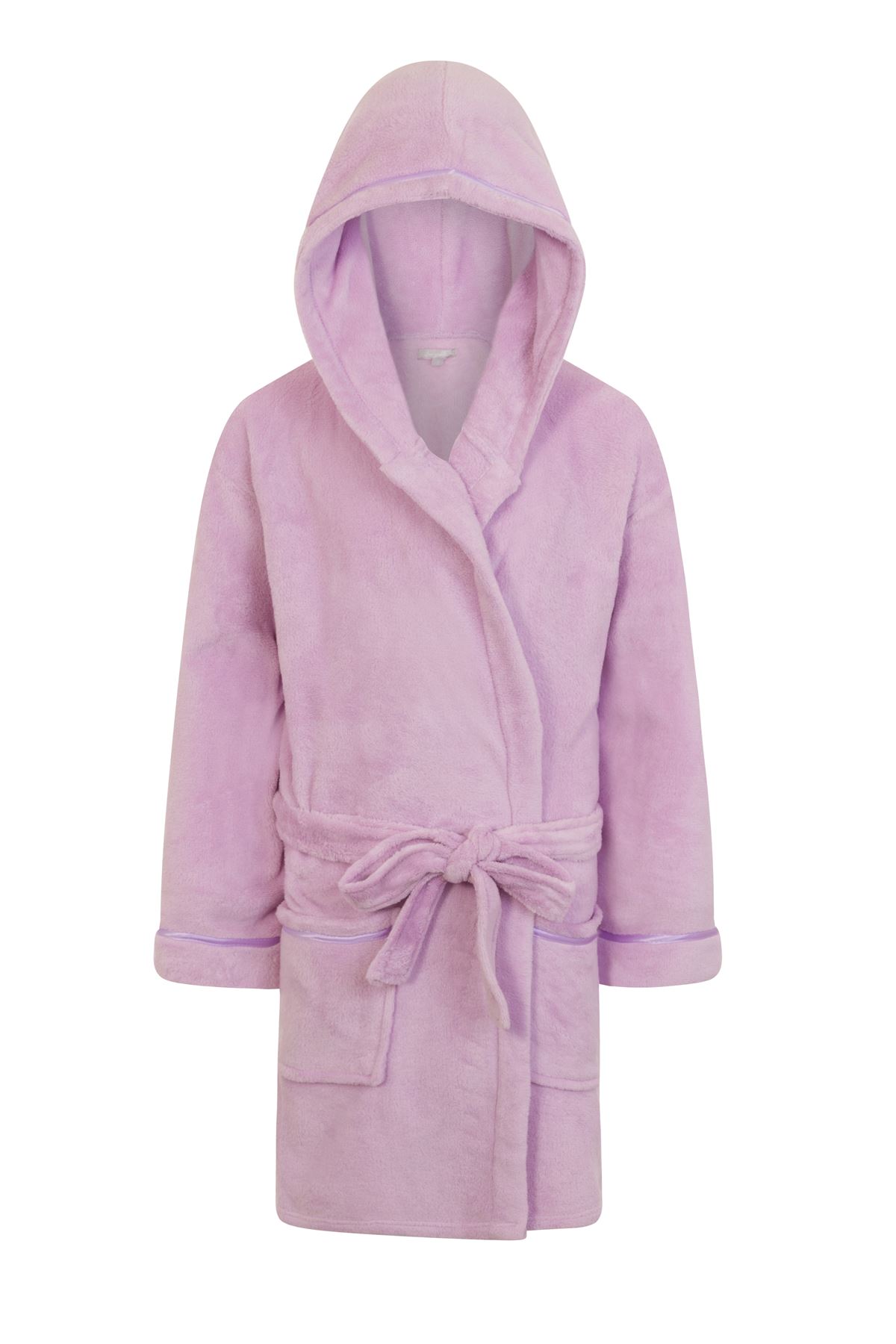 Ladies Super Soft Hooded Fleece Robe Dressing Gown - Picture 54 of 75