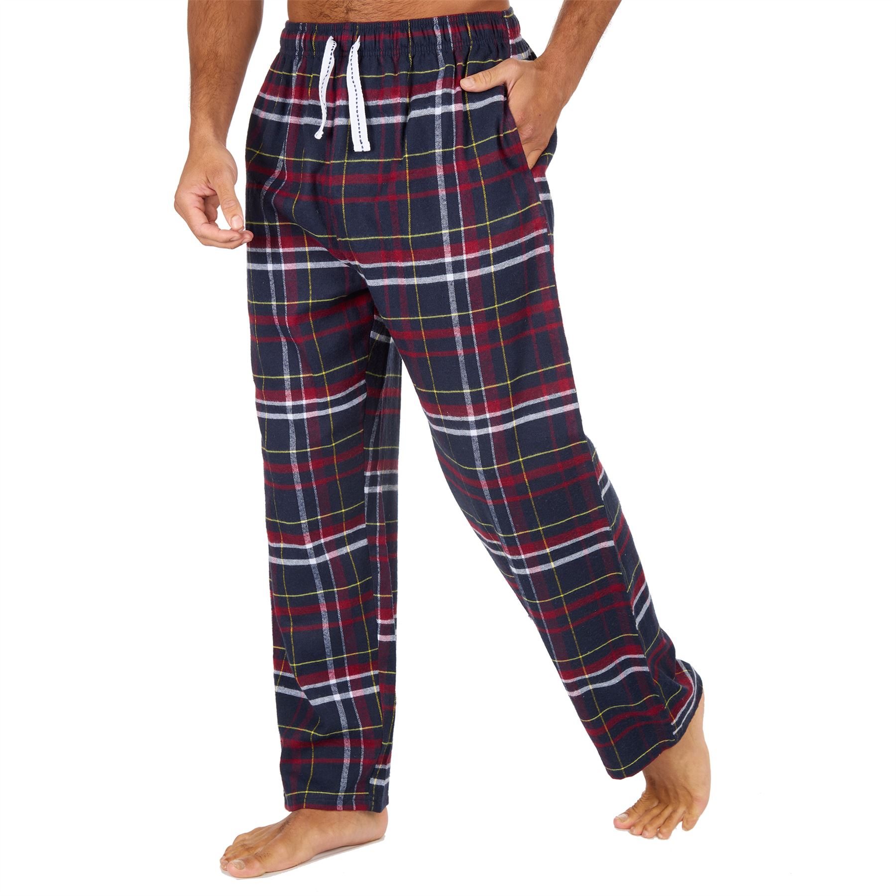 Pantalones de salón de franela a cuadros para hombre talla S-XXL - Imagen 23 de 37