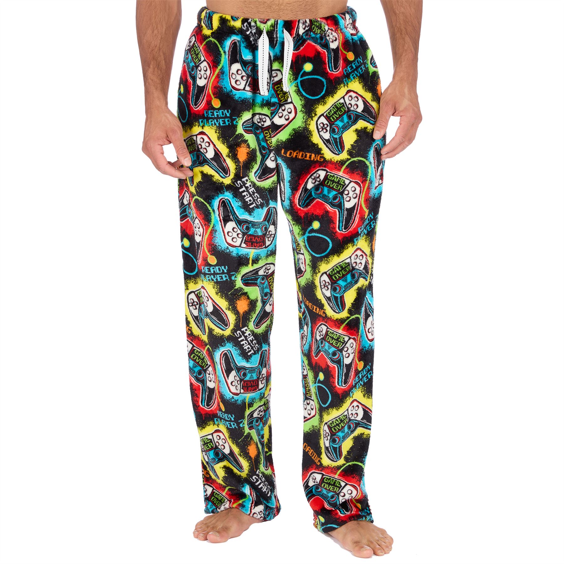 Mens Fleece Pyjama Bottoms Lounge Pants PJs Gaming Check Size S-XXL - Picture 19 of 51