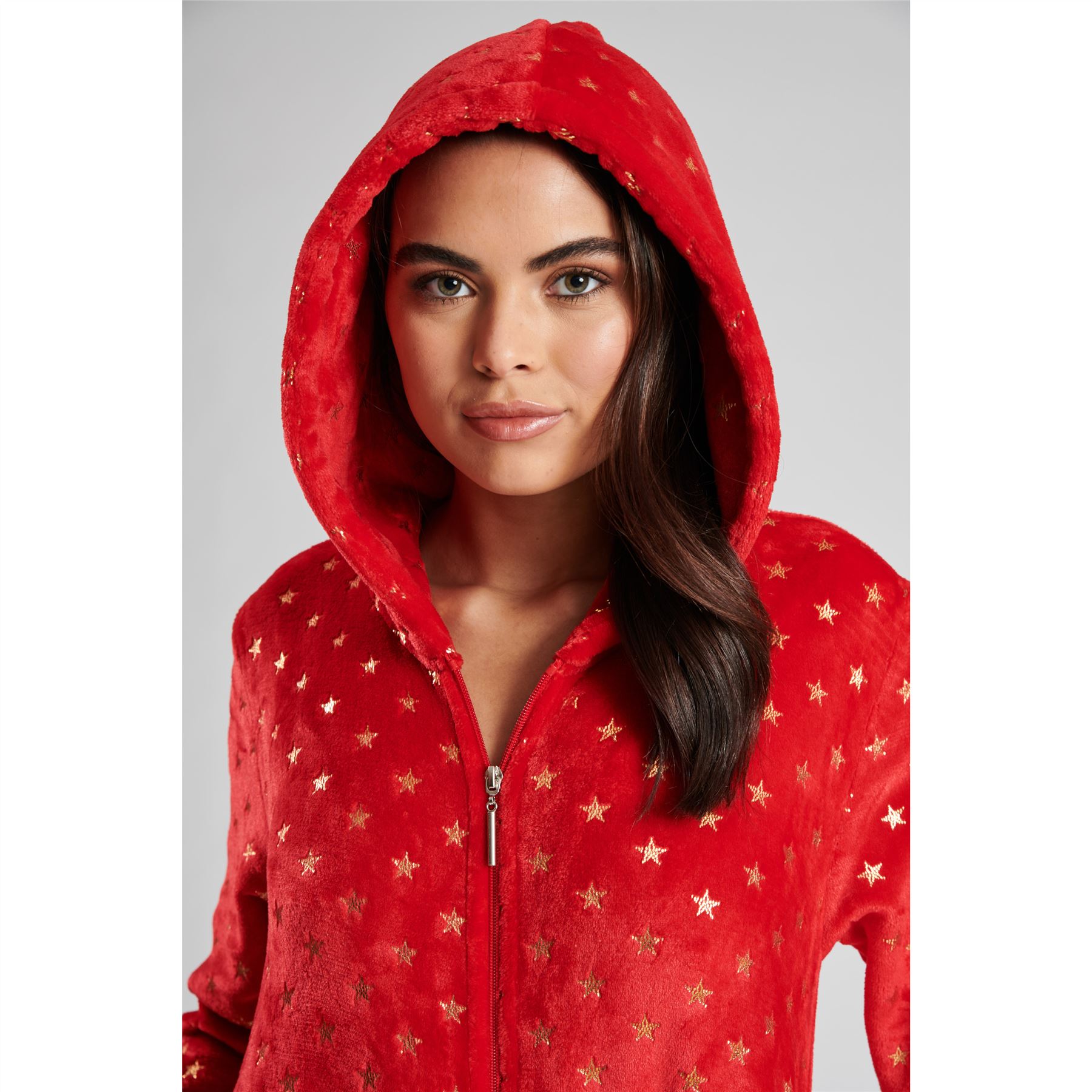 Ladies Christmas Fleece All In One Adult Womens Jumpsuit Xmas Pyjamas Size 8-22 - Picture 18 of 22