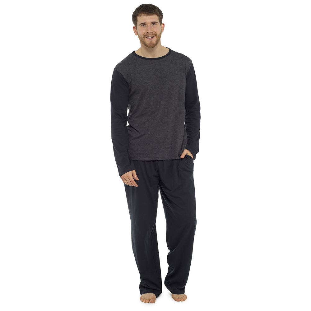 Mens Boys Cotton Pyjamas Short/Long Sleeve Nightwear Pyjama Set PJs Size M-XXL - Picture 5 of 29