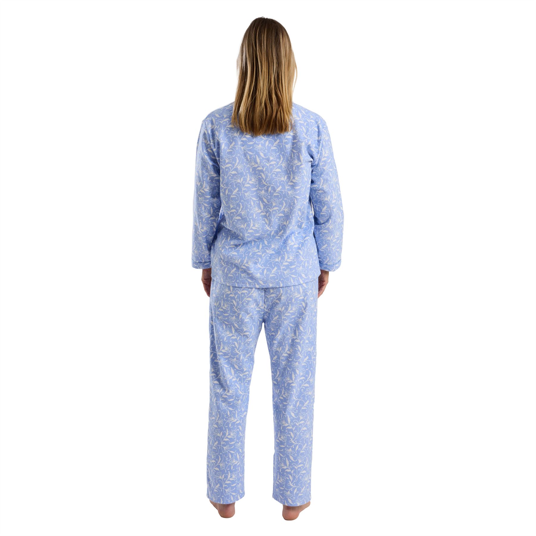 100% Brushed Cotton Pyjamas Ladies Winceyette Pyjama Set Size 8-26 - Picture 20 of 104