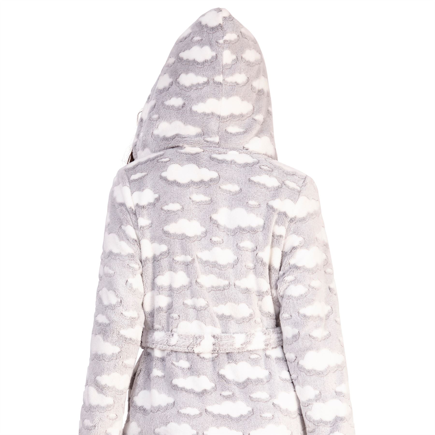 Womens Fleece Robe Dressing Gown With Novelty Hood Ladies Girls Size 8-22 - Picture 31 of 75