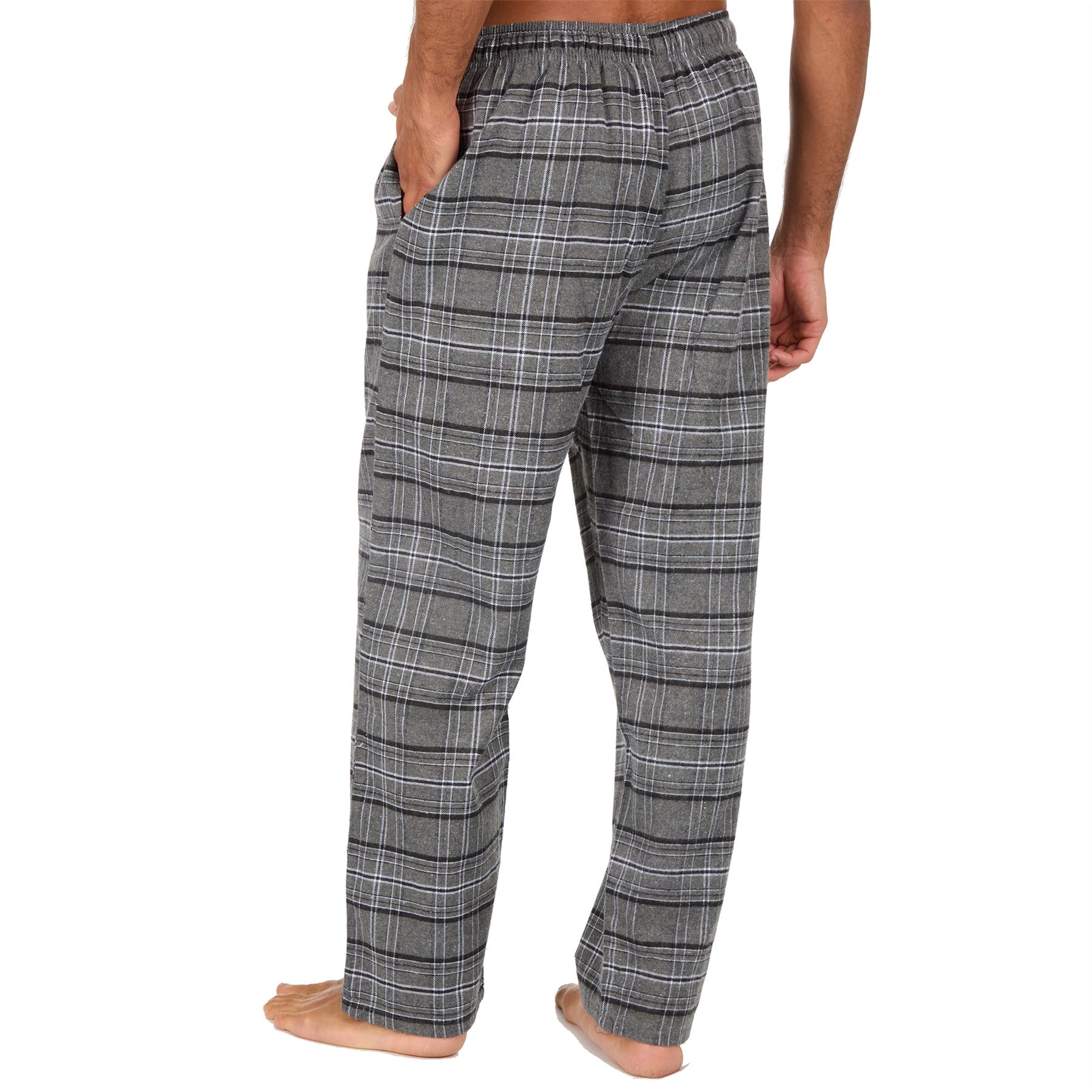 Pantalones de salón de franela a cuadros para hombre talla S-XXL - Imagen 32 de 37