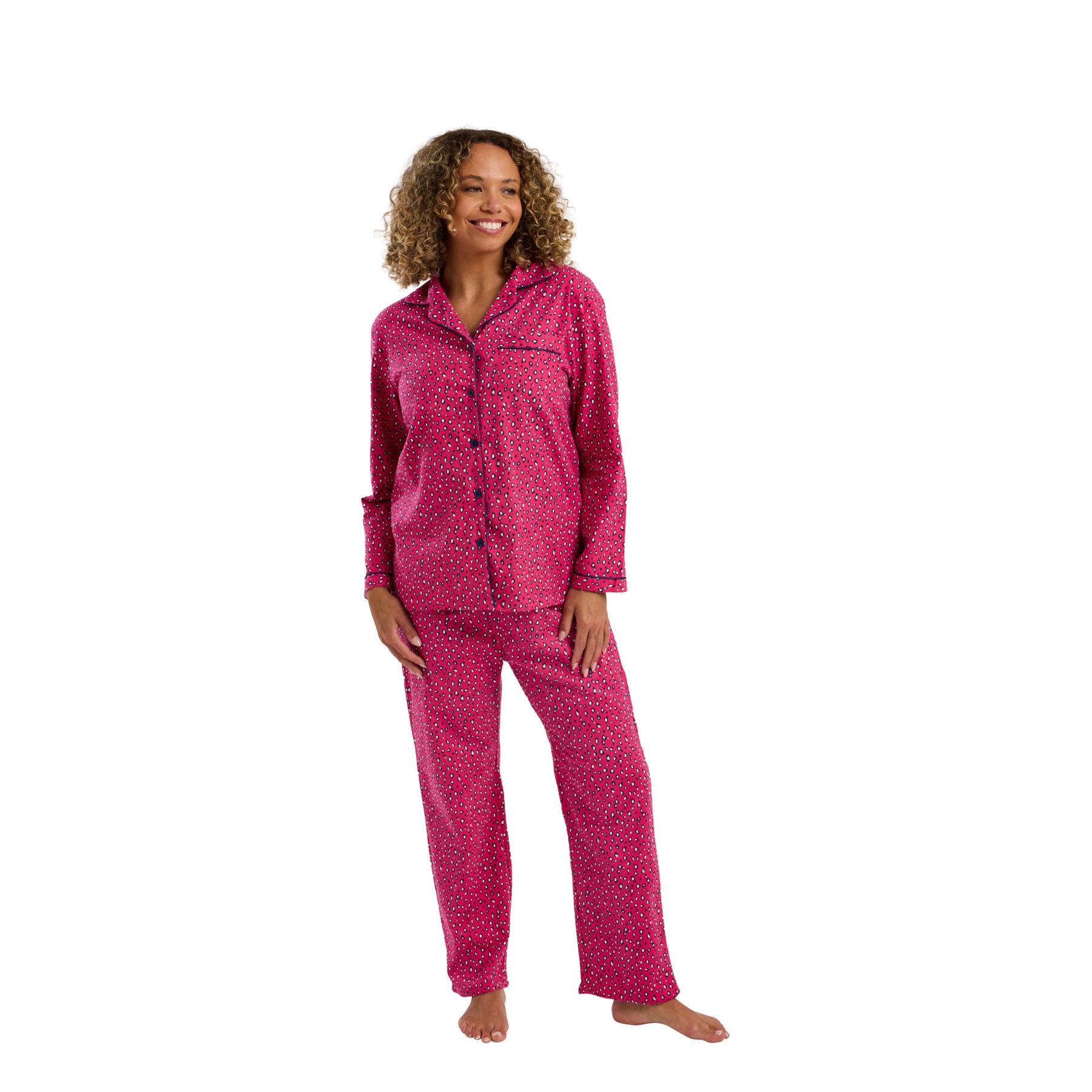 100% Brushed Cotton Pyjamas Ladies Winceyette Pyjama Set Size 8-26 - Picture 21 of 104