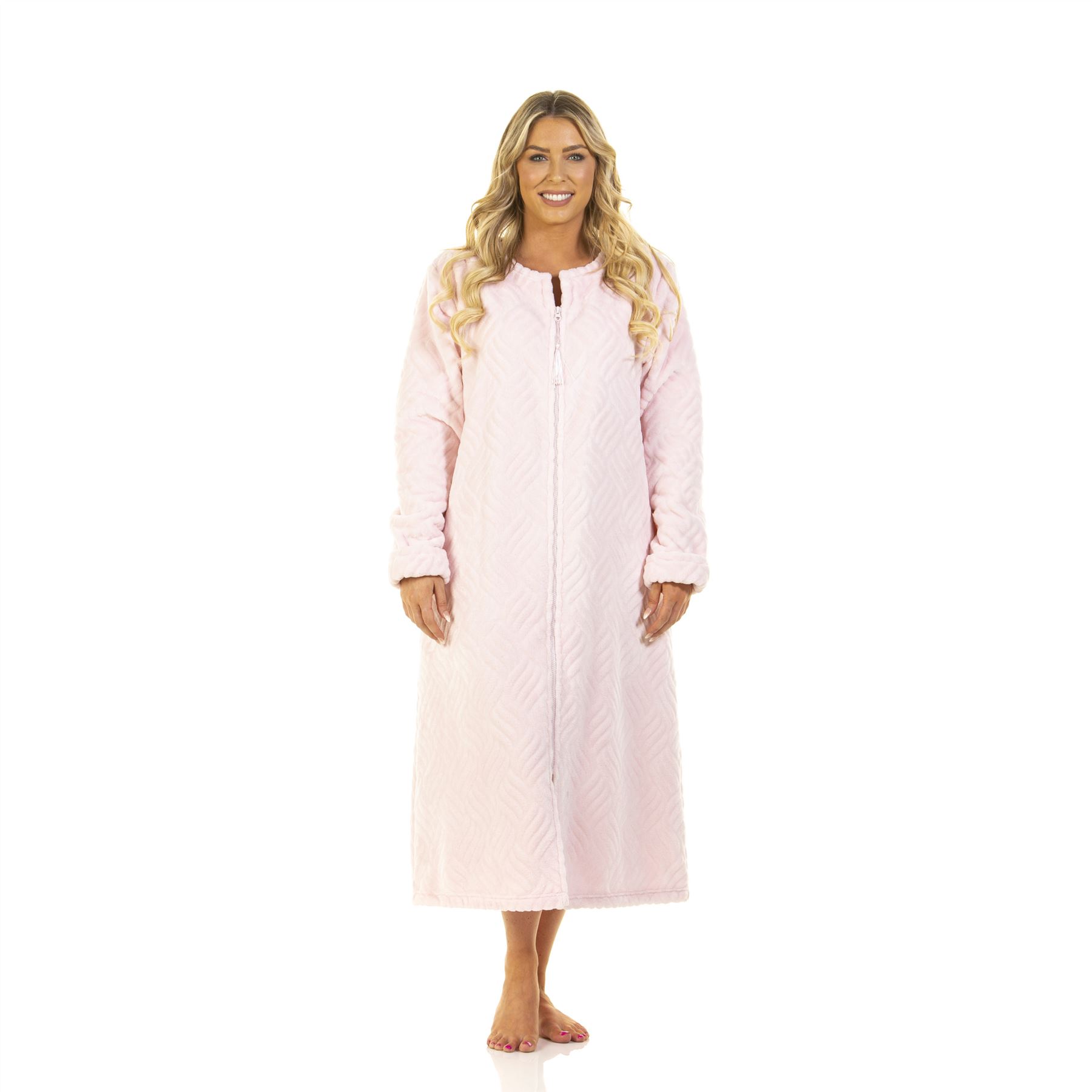 Womens/Ladies Fleece Button Through Robe/Dressing Gown Size 10-24 - Picture 15 of 21