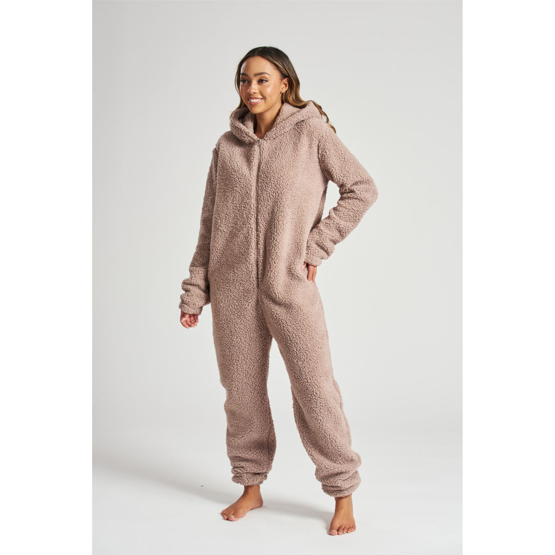 Ladies/Womens/Girls Fleece All In One Pyjamas Outfit Costume Hood Size 6-22 - Picture 43 of 215