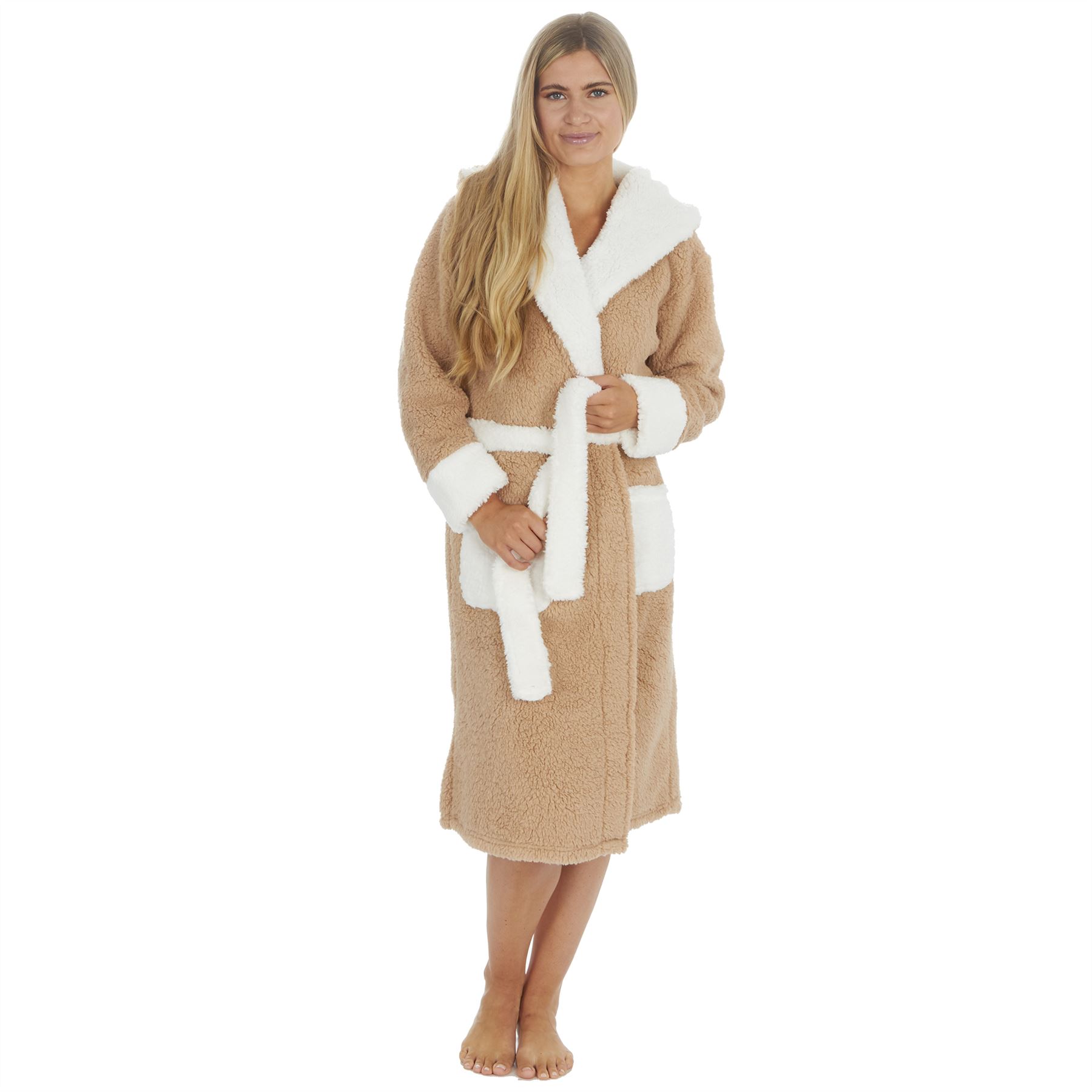 Womens Dressing Gown Robe Ladies Girls Super Soft Fleece Bathrobe Size 8 - 32 - Picture 80 of 83
