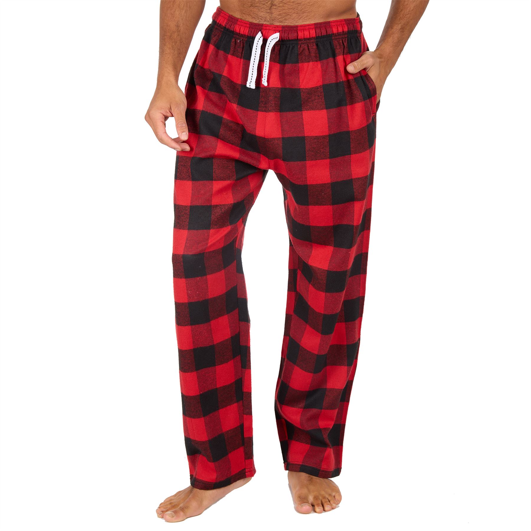 Pantalones de salón de franela a cuadros para hombre talla S-XXL - Imagen 35 de 37
