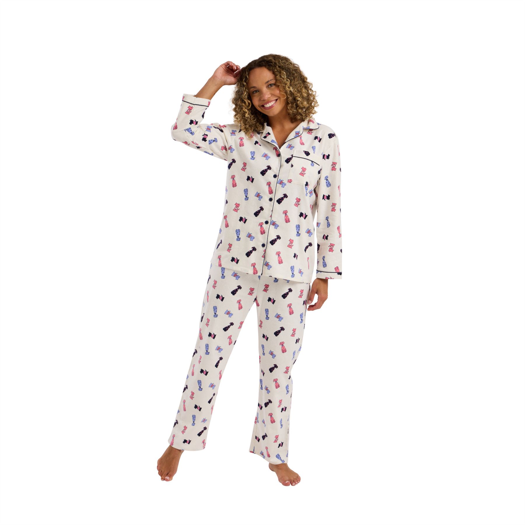100% Brushed Cotton Pyjamas Ladies Winceyette Pyjama Set Size 8-26 - Picture 28 of 104