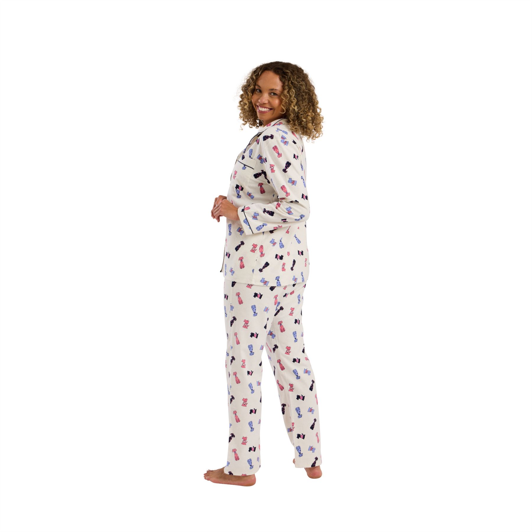 100% Brushed Cotton Pyjamas Ladies Winceyette Pyjama Set Size 8-26 - Picture 30 of 104
