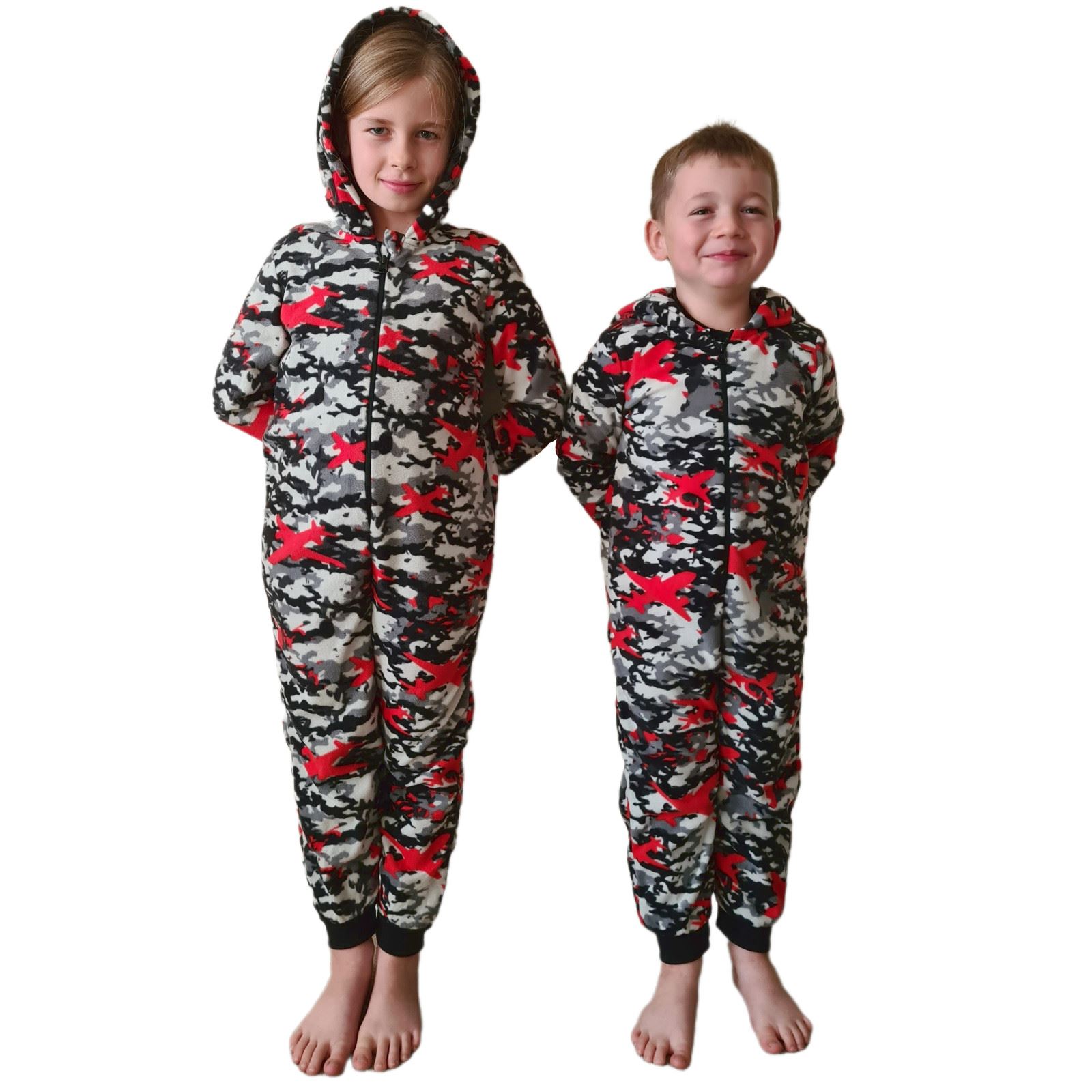 Kids All In One Fleece Pyjamas Girls/Boys Childrens Jumpsuit 2-13 Years - Picture 25 of 53