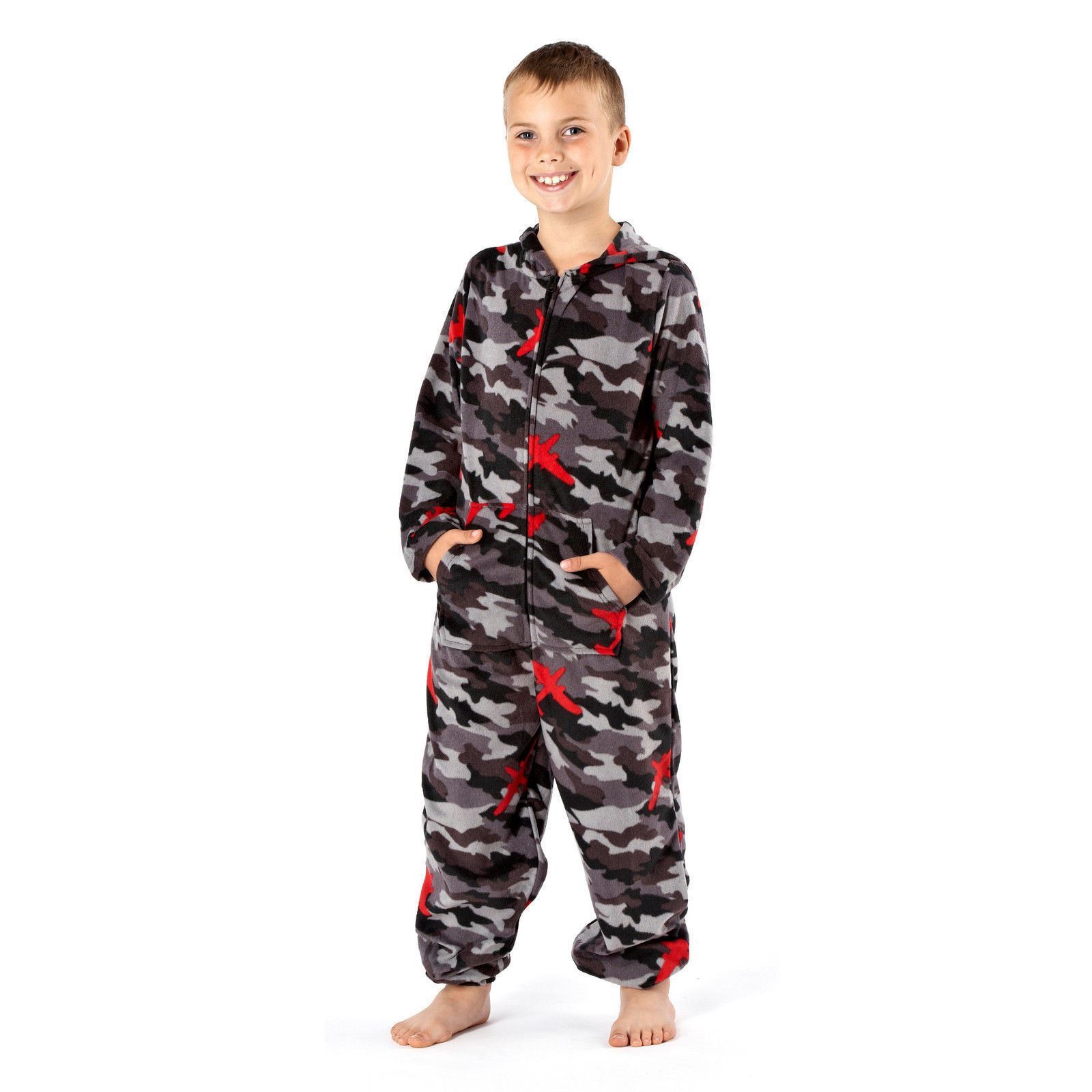 Kids All In One Fleece Pyjamas Girls/Boys Childrens Jumpsuit 2-13 Years - Picture 32 of 53