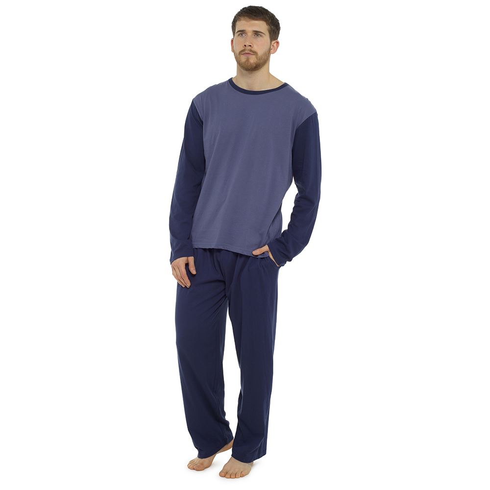 Mens Boys Cotton Pyjamas Short/Long Sleeve Nightwear Pyjama Set PJs Size M-XXL - Picture 25 of 29