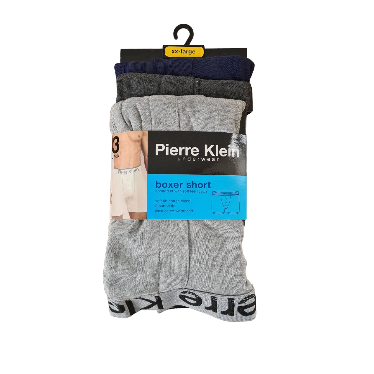 3 Pairs Mens Pierre Klein Boxer Shorts/Boxers Underwear Size S - 5XL - Picture 11 of 11