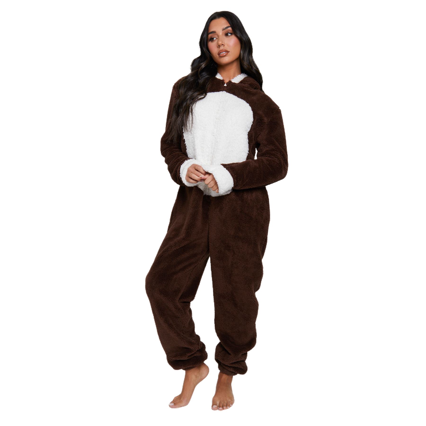 Ladies/Womens/Girls Fleece All In One Pyjamas Outfit Costume Hood Size 6-22 - Picture 49 of 215