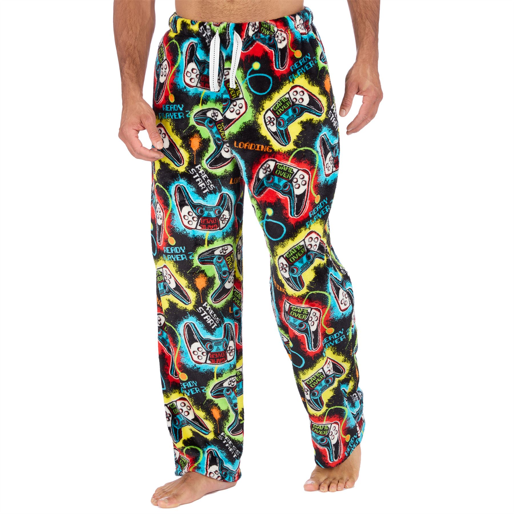 Mens Fleece Pyjama Bottoms Lounge Pants PJs Gaming Check Size S-XXL - Picture 20 of 51