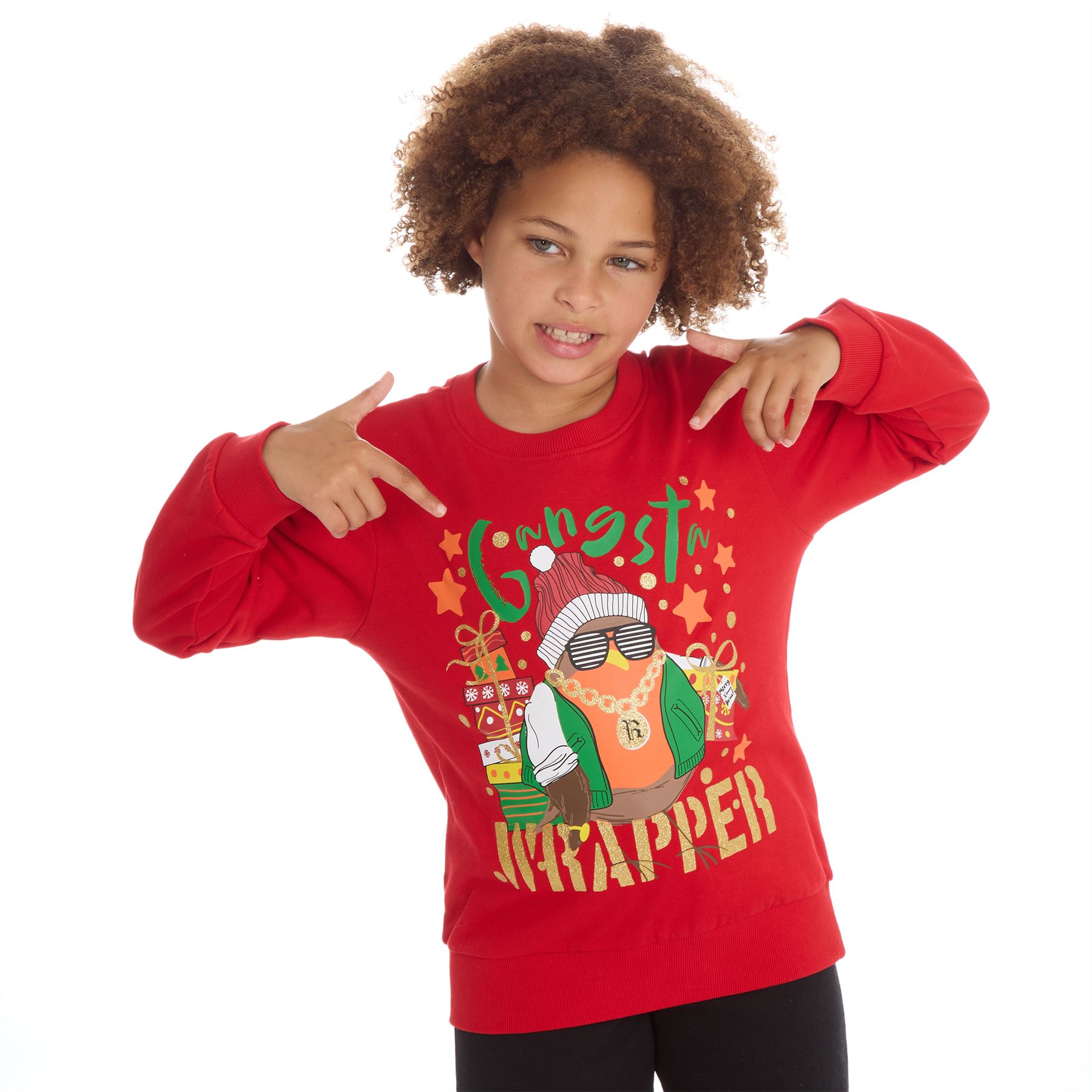 Kids Christmas Jumper Boys Girls Sweatshirt Green/Navy/Red Age 2-13 Years - Picture 28 of 34