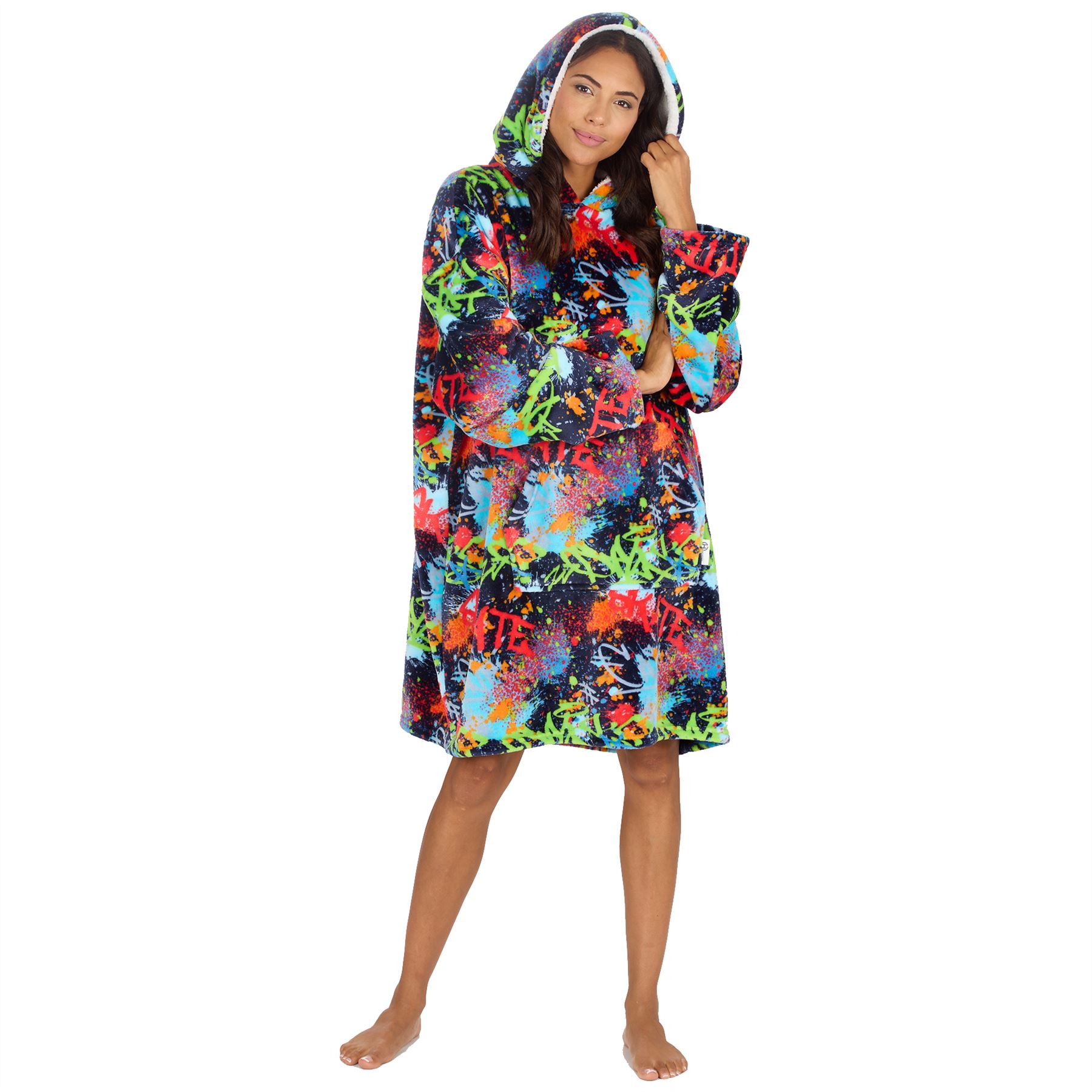 Hombres Mujeres Sudadera con Capucha de Gran Tamaño Polar Manta con Capucha Adulto Juego Jugador Bata Camuflada - Imagen 42 de 48