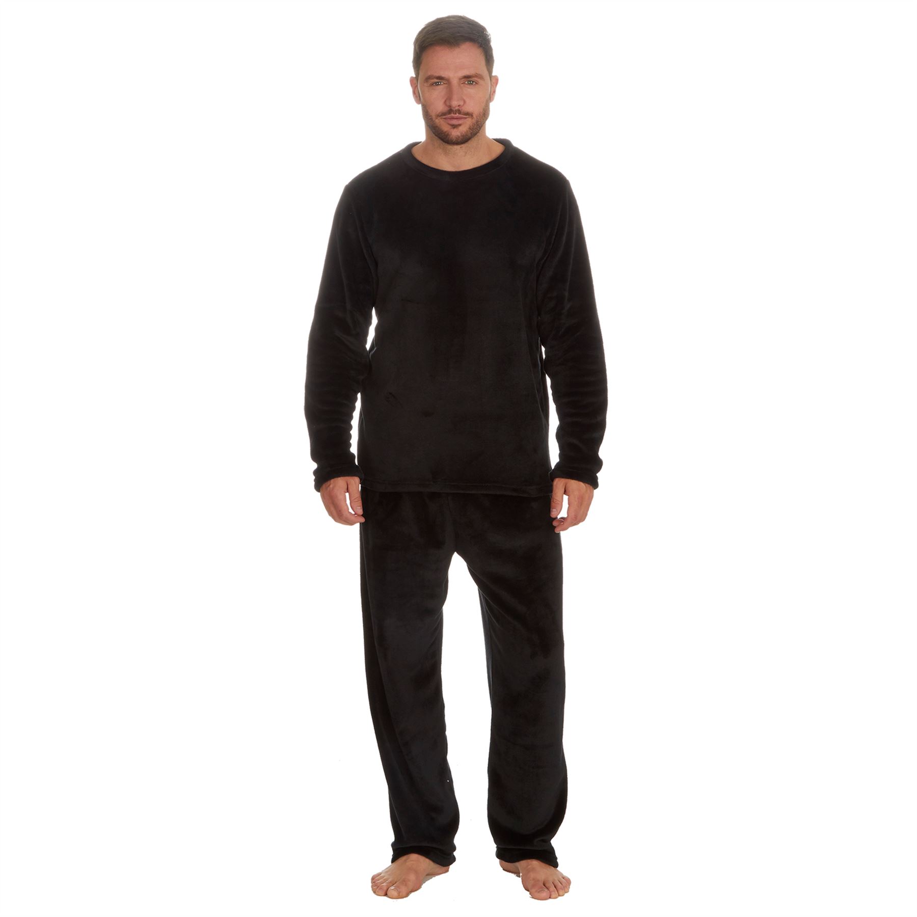 Mens Fleece Pyjamas Set Thermal Pajama PJ Warm Winter Nightwear - Picture 6 of 27