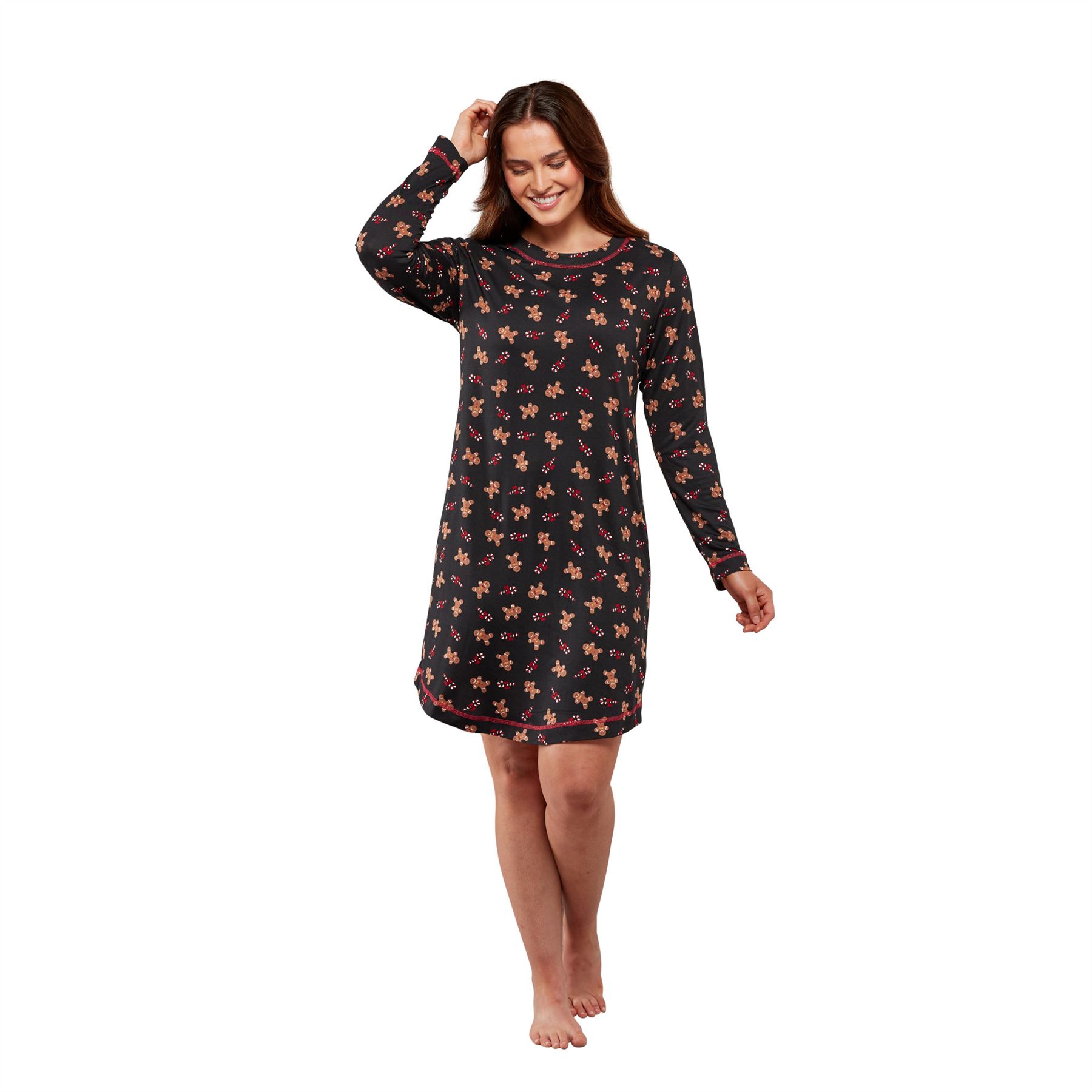 Womens Nightdress Long Sleeve Jersey Knit Ladies Nightie UK 8-22 - Picture 11 of 45