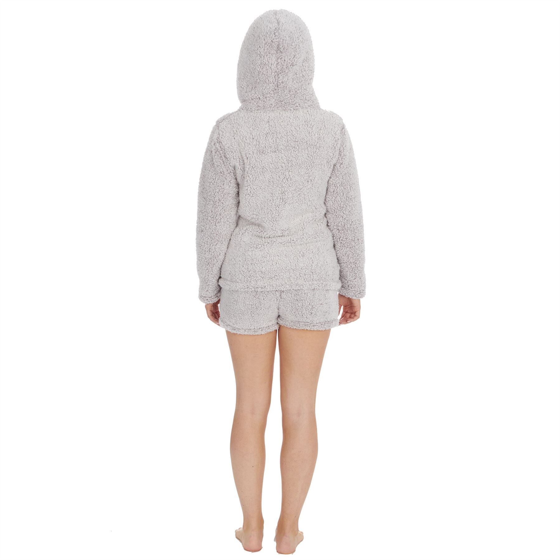 Damen weicher dicker Sherpa Kapuze Borg Fleece Hoodie Pullover Hoody Lounge Top - Bild 11 von 15