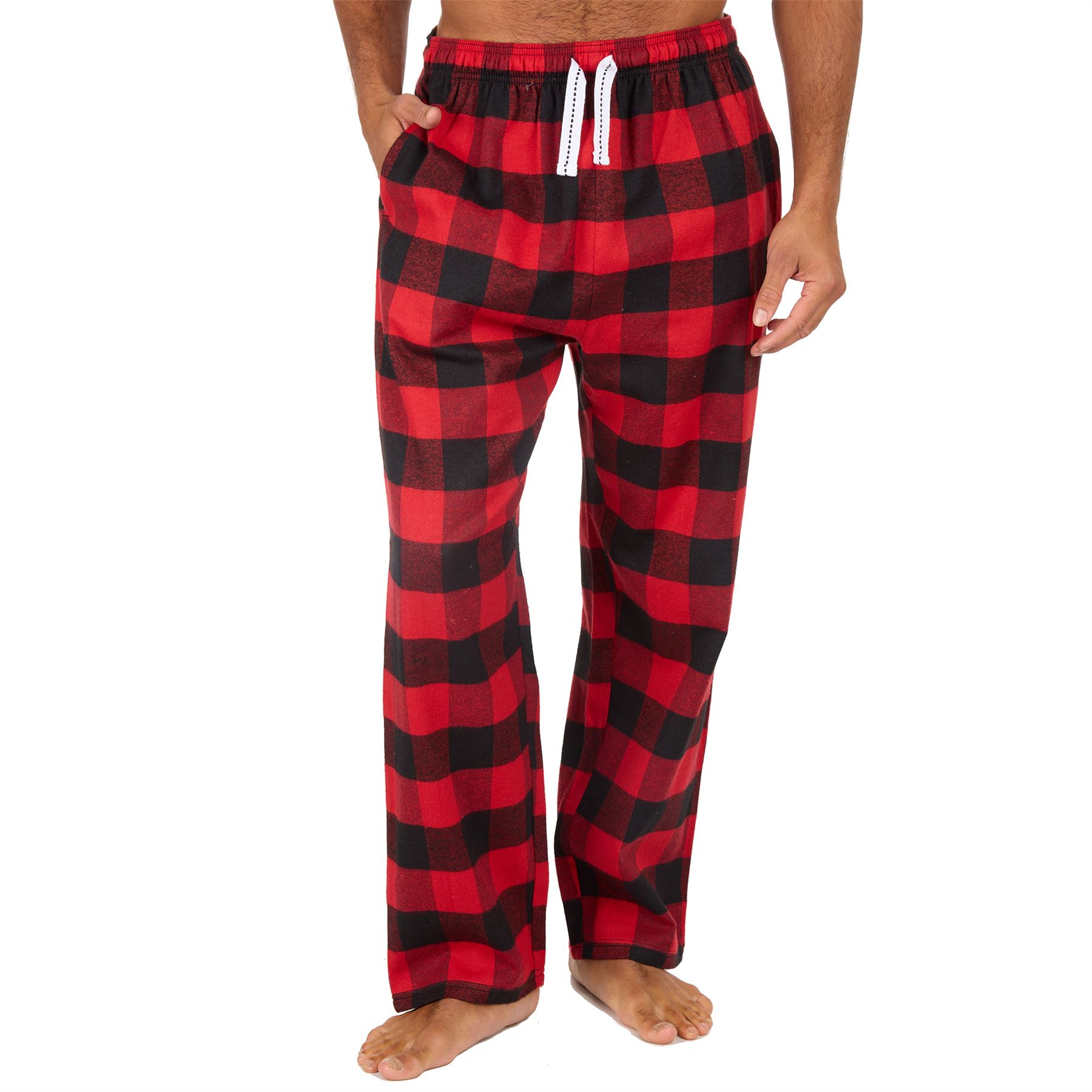 Pantalones de salón de franela a cuadros para hombre talla S-XXL - Imagen 36 de 37