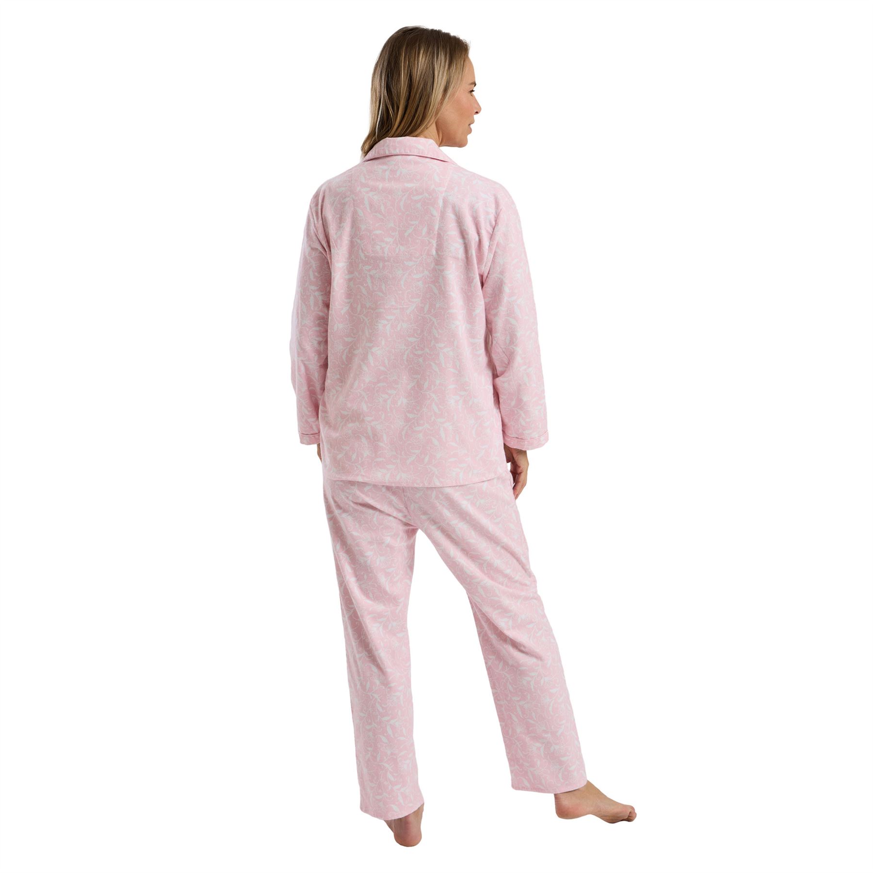100% Brushed Cotton Pyjamas Ladies Winceyette Pyjama Set Size 8-26 - Picture 85 of 104