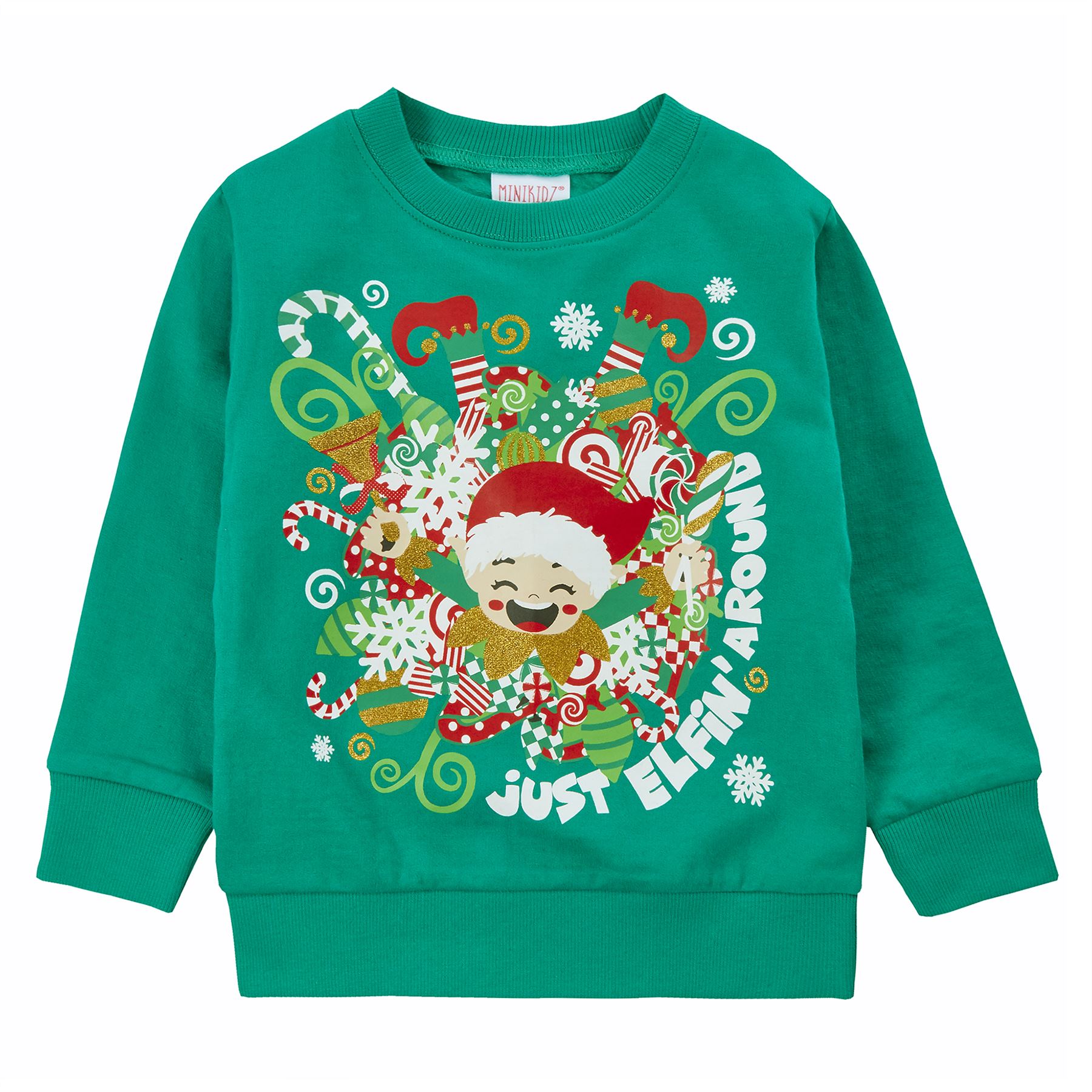 Kids Christmas Jumper Boys Girls Sweatshirt Green/Navy/Red Age 2-13 Years - Picture 13 of 34
