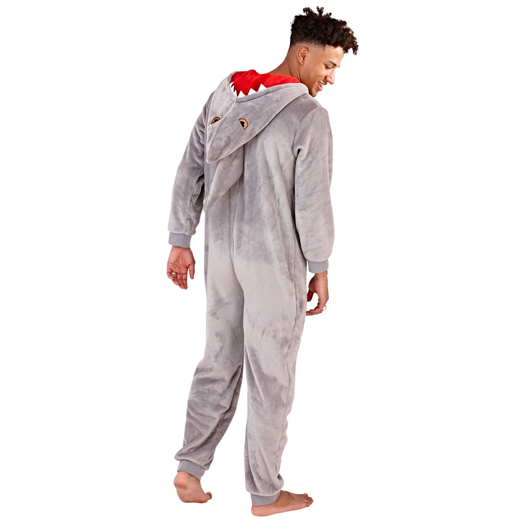 Mens Rhino Onesies All in One Boys Novelty Dress Up Hooded Fleece Zip Jumpsuit Sleepsuit