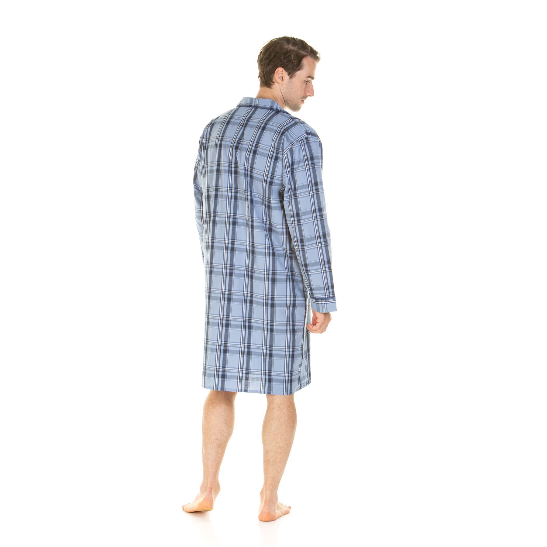 Camisón Haigman Para Hombre Manga Larga 100% Algodón Cuadros/Rayas Talla M, L, XL, XXL - Imagen 11 de 17