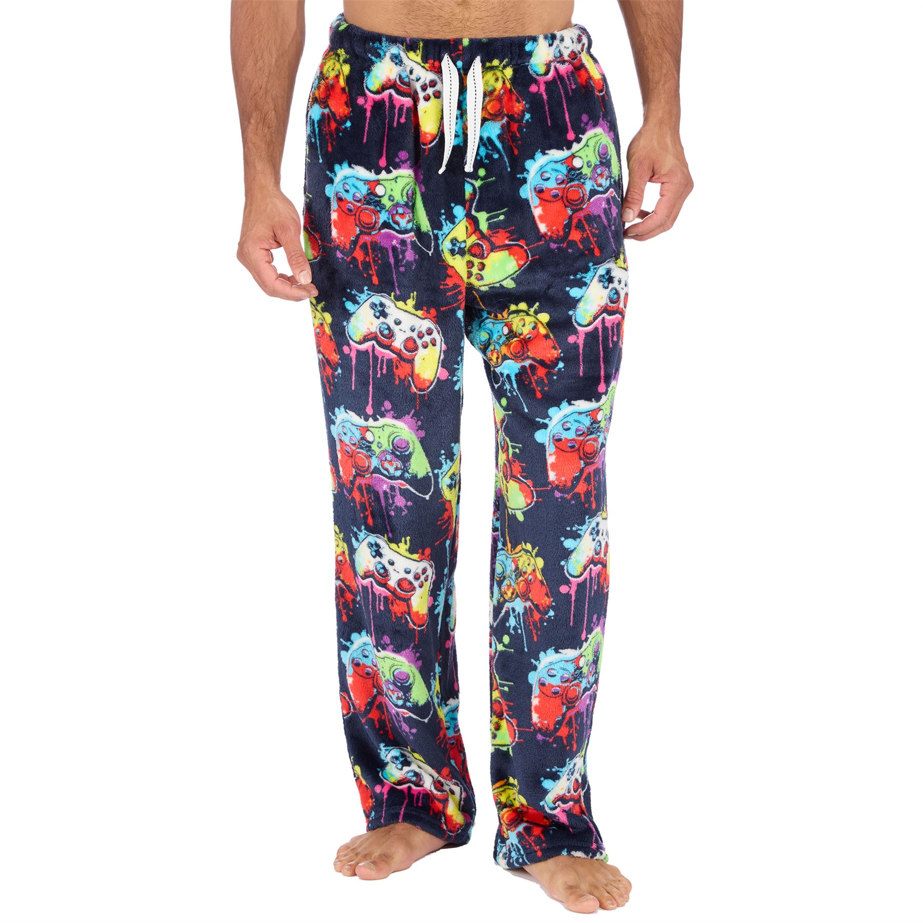 Mens Fleece Pyjama Bottoms Lounge Pants PJs Gaming Check Size S-XXL - Picture 30 of 51