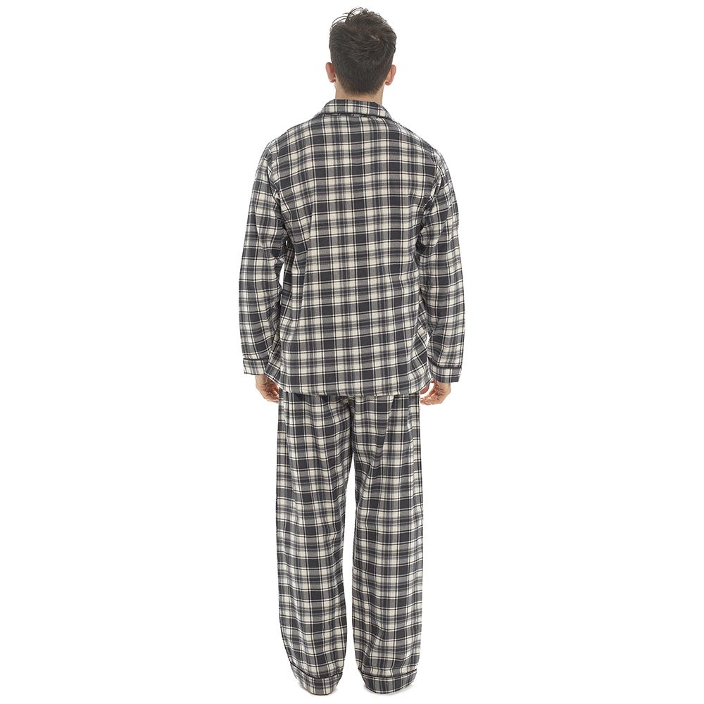 Herren-Pyjama-Set aus 100 % gebürstete Baumwolle Flanell kariert gestreift traditionelle PJs - Bild 22 von 28