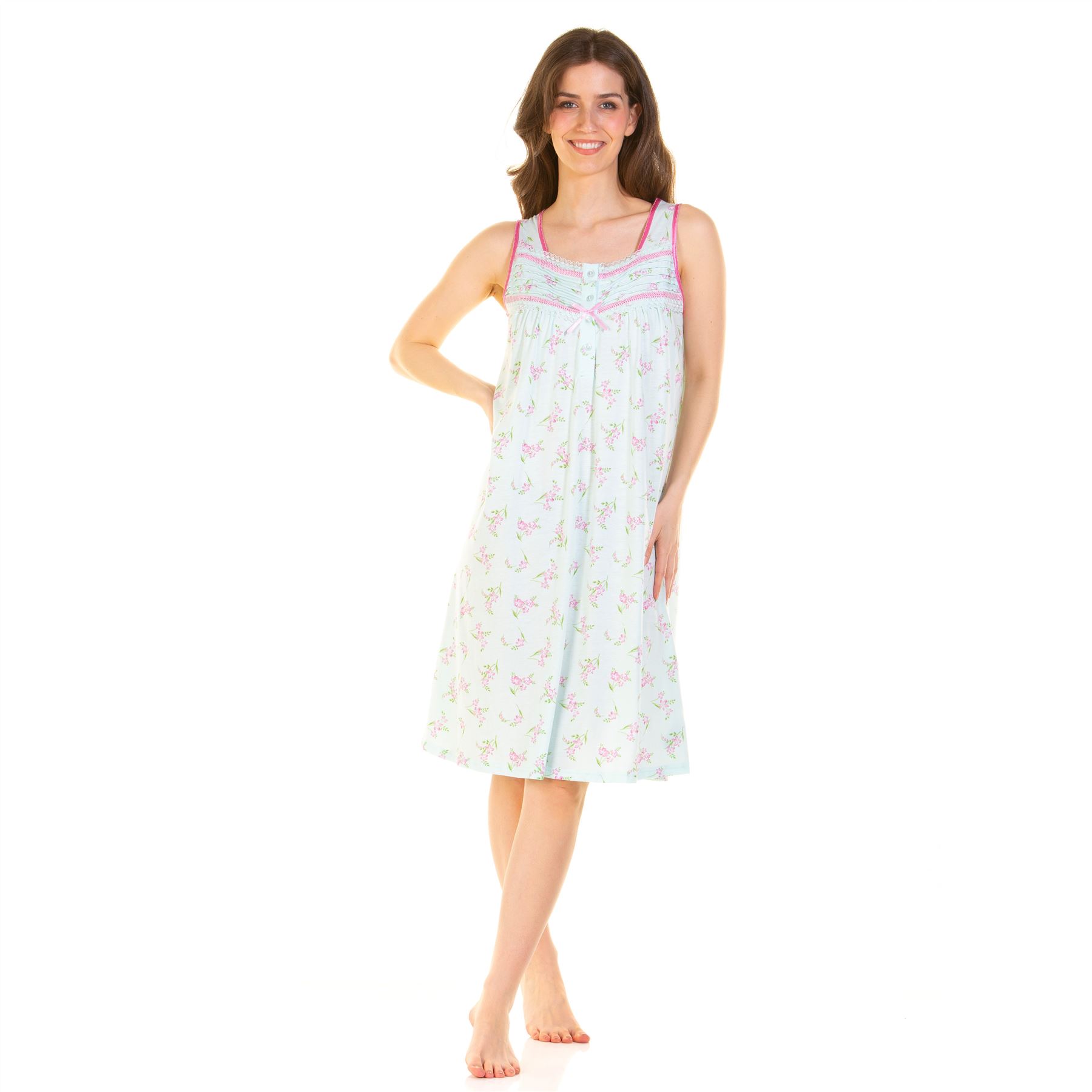 Camisón floral jersey sin mangas para mujer/dama talla 10-20 - Imagen 9 de 27