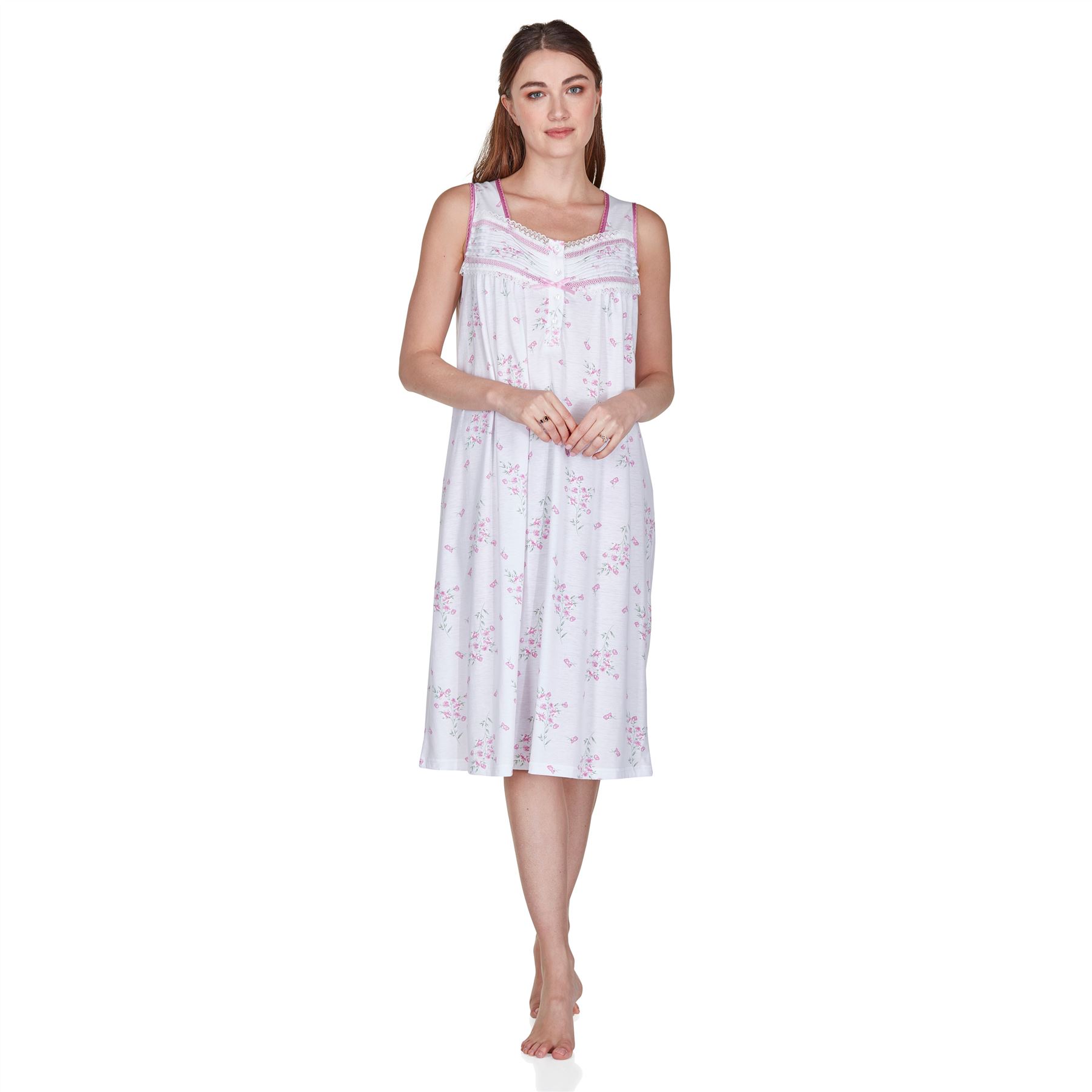 Camisón floral jersey sin mangas para mujer/dama talla 10-20 - Imagen 20 de 27