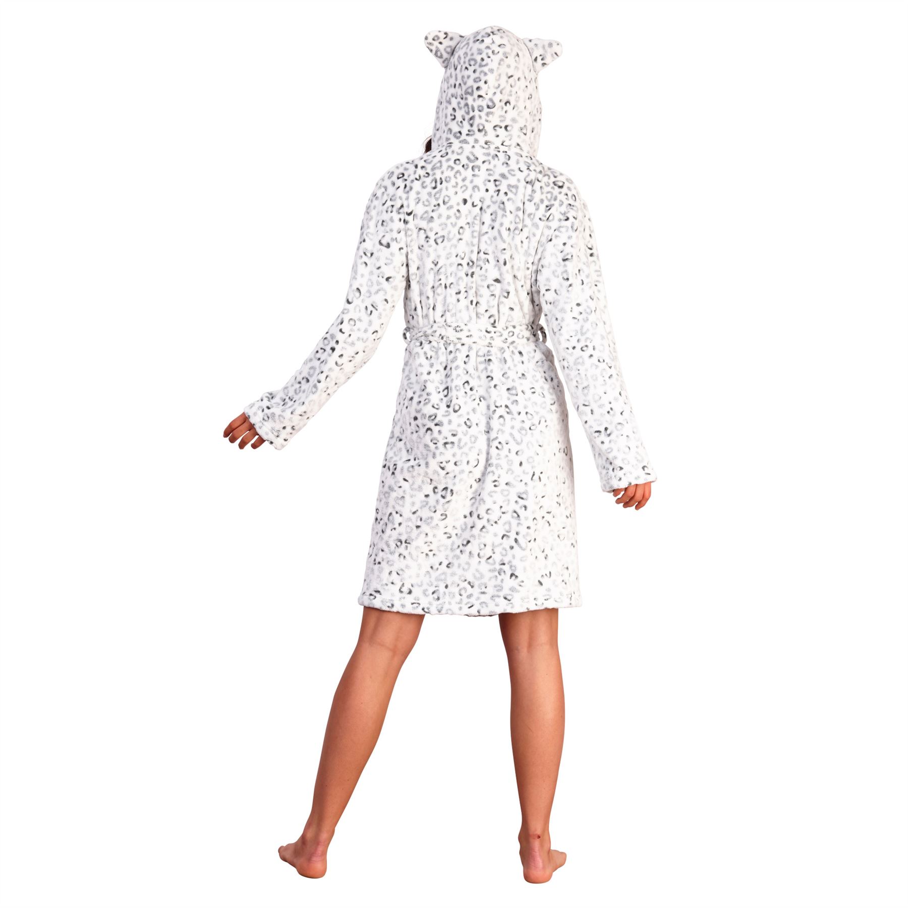 Womens Fleece Robe Dressing Gown With Novelty Hood Ladies Girls Size 8-22 - Picture 69 of 75