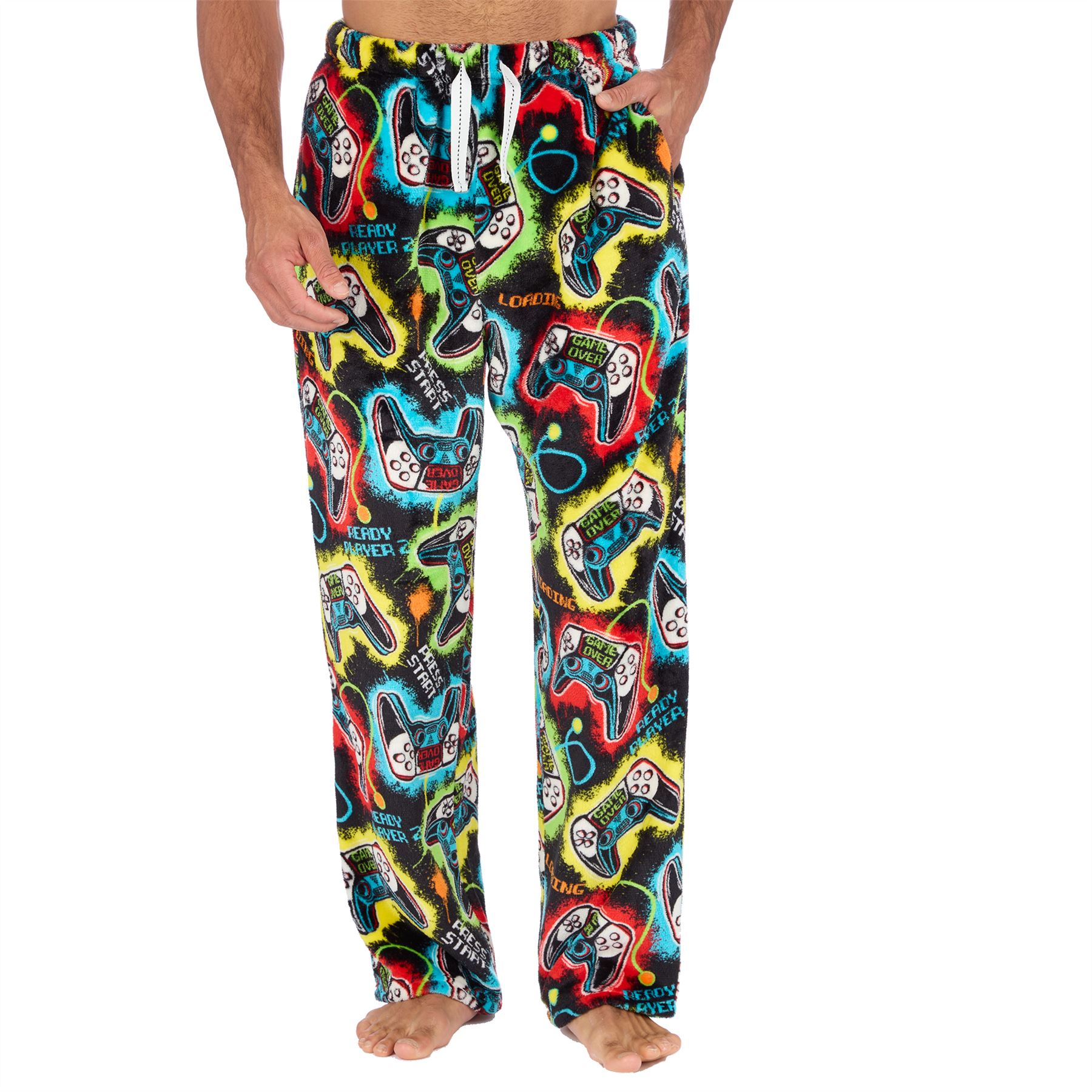 Mens Fleece Pyjama Bottoms Lounge Pants PJs Gaming Check Size S-XXL - Picture 21 of 51