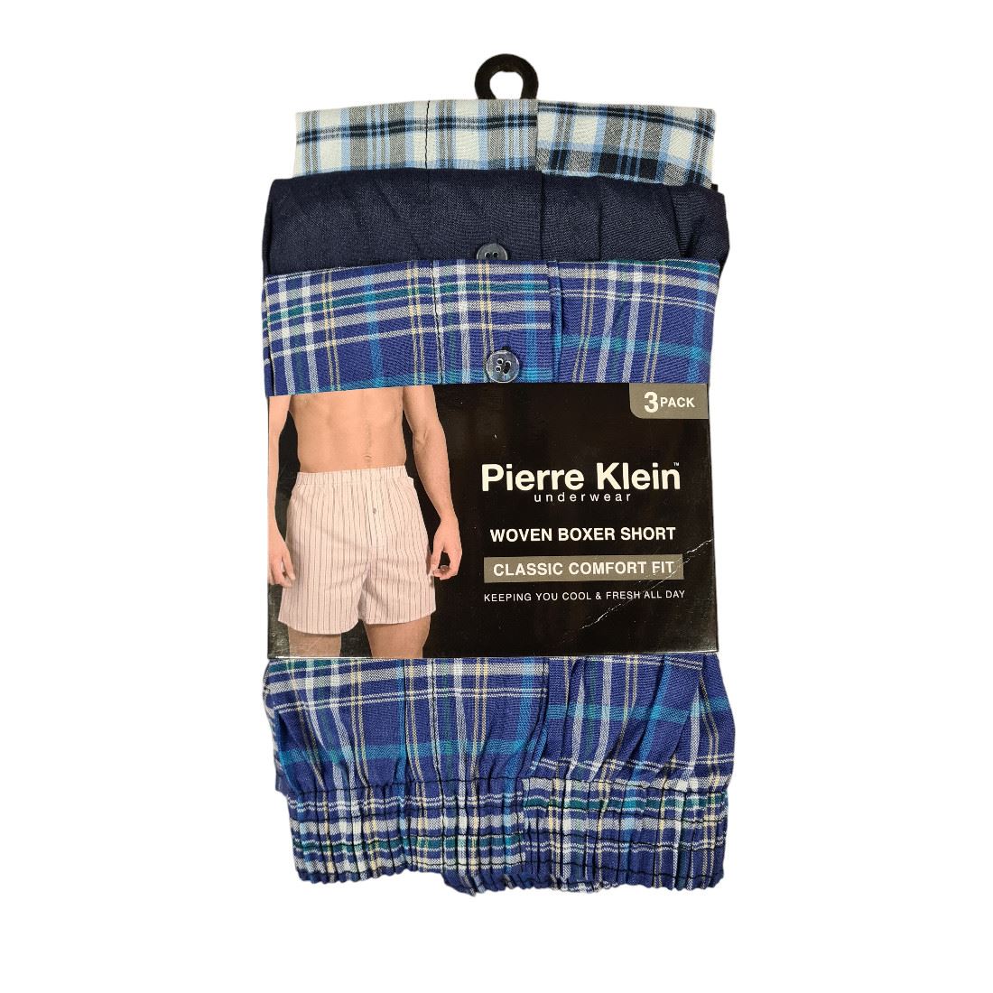 3 pares de pantalones cortos/boxers para hombre Pierre Klein tejidos a cuadros talla M-2XL - Imagen 12 de 12