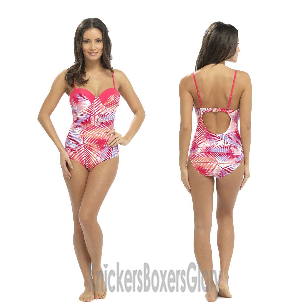 Ladies Bandeau Halter Strappy Padded Swimsuit Swimming Costume - Imagen 15 de 15