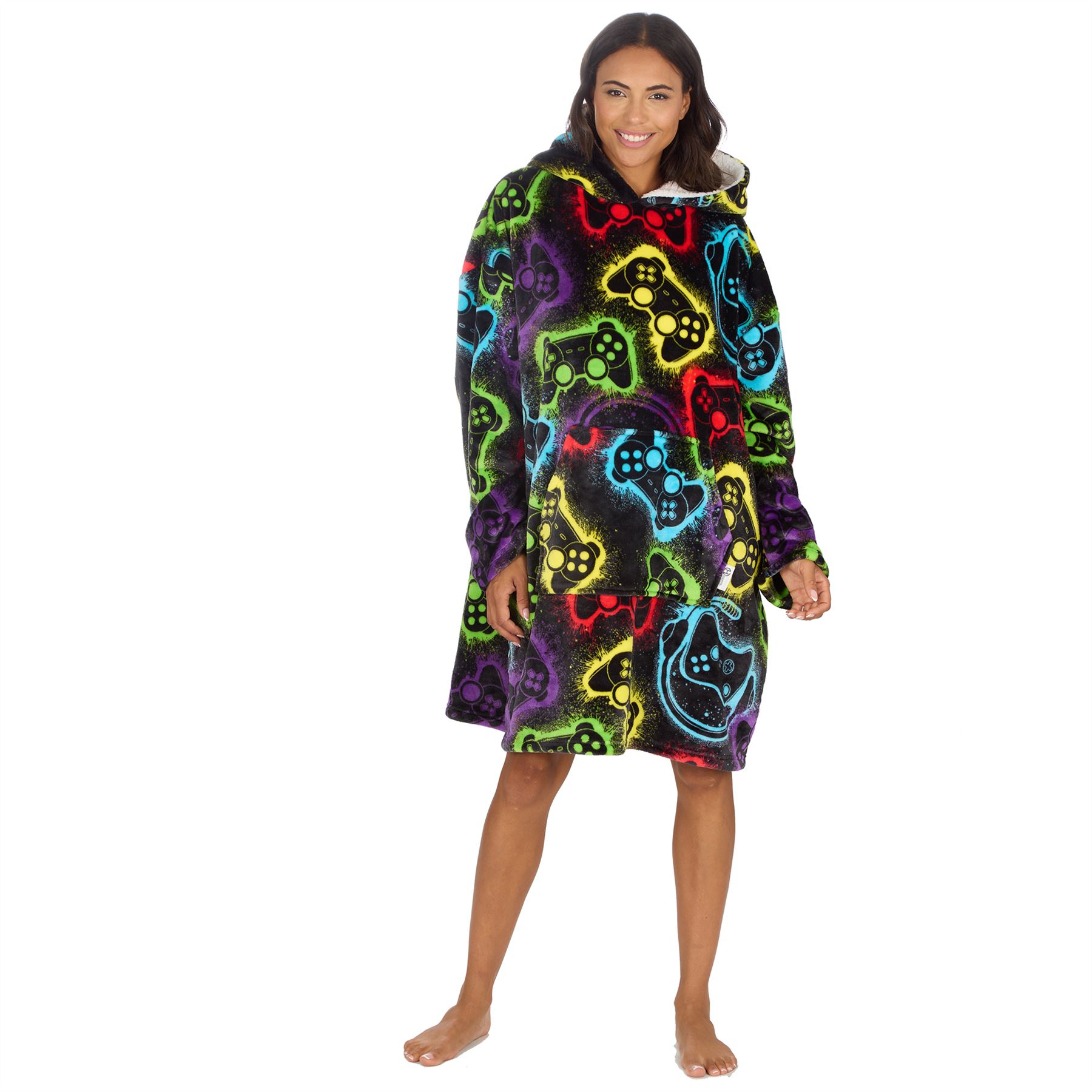 Hombres Mujeres Sudadera con Capucha de Gran Tamaño Polar Manta con Capucha Adulto Juego Jugador Bata Camuflada - Imagen 35 de 48