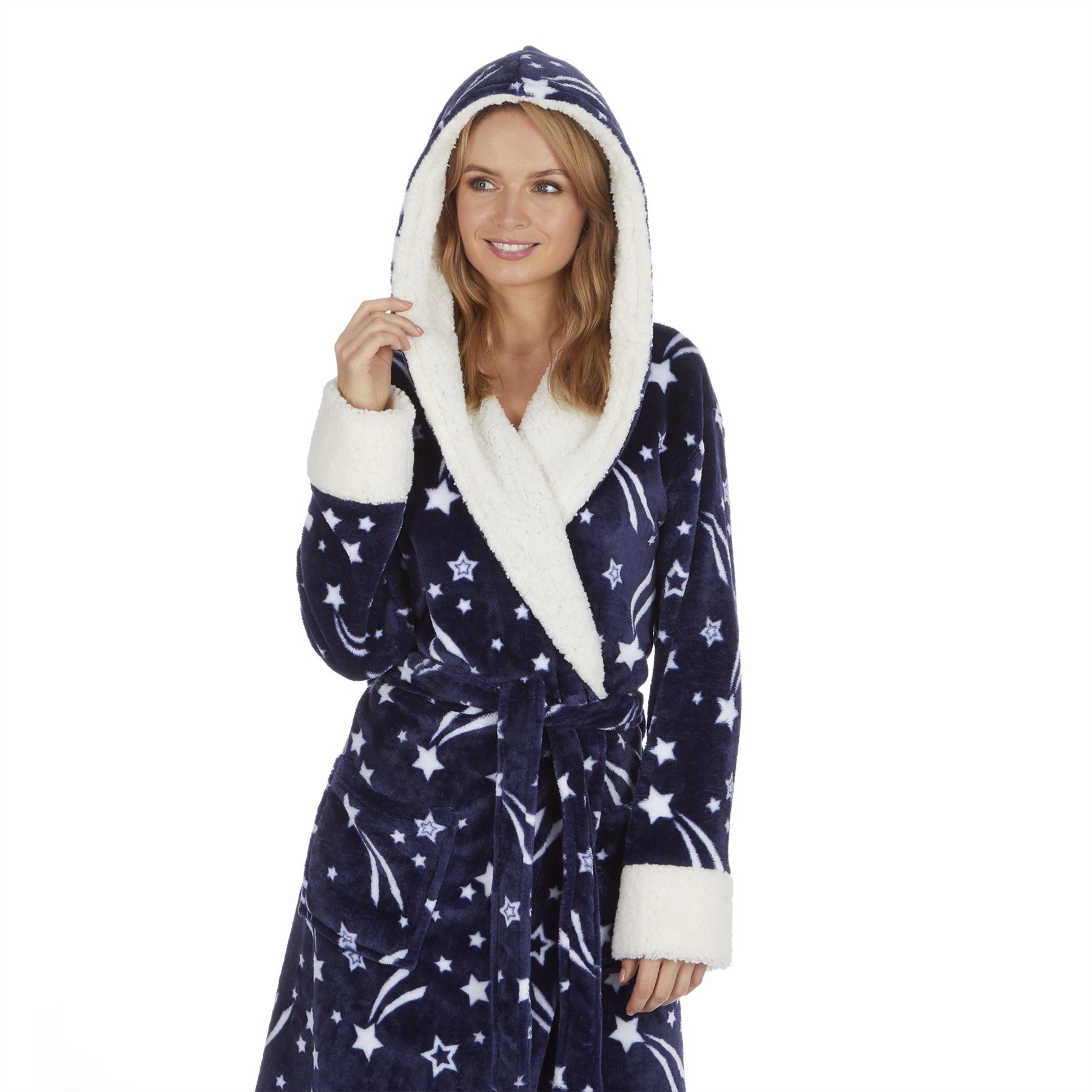 Ladies sherpa fleece dressing gown Clearance