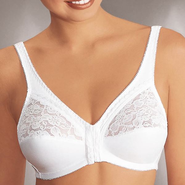 Naturana Front Fastening Full Cup Soft Bra Non Wired Lingerie Black or White - Picture 7 of 7