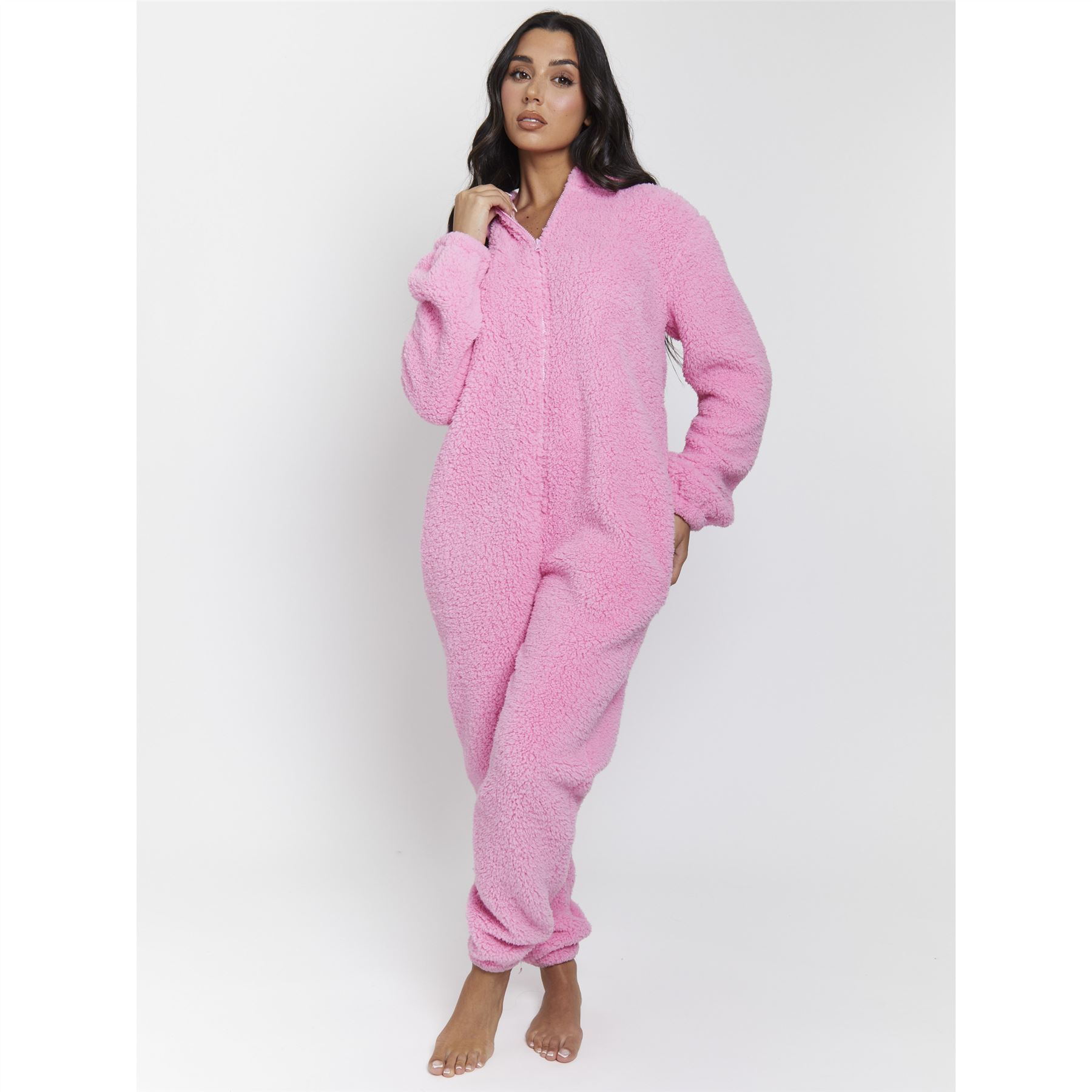 Ladies/Womens/Girls Fleece All In One Pyjamas Outfit Costume Hood Size 6-22 - Picture 86 of 215